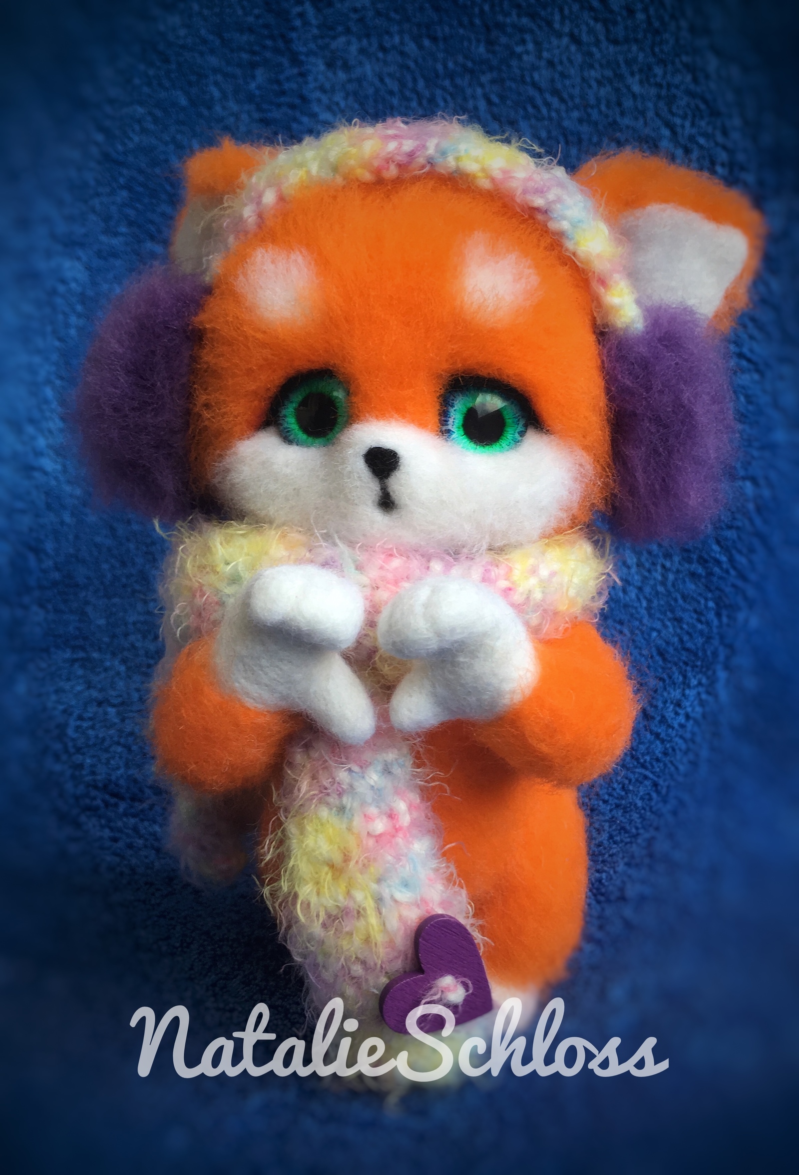 Winter fox Lipisinka) - My, Fox, Winter, Love, Orange, Needlework without process, Dry felting, Longpost