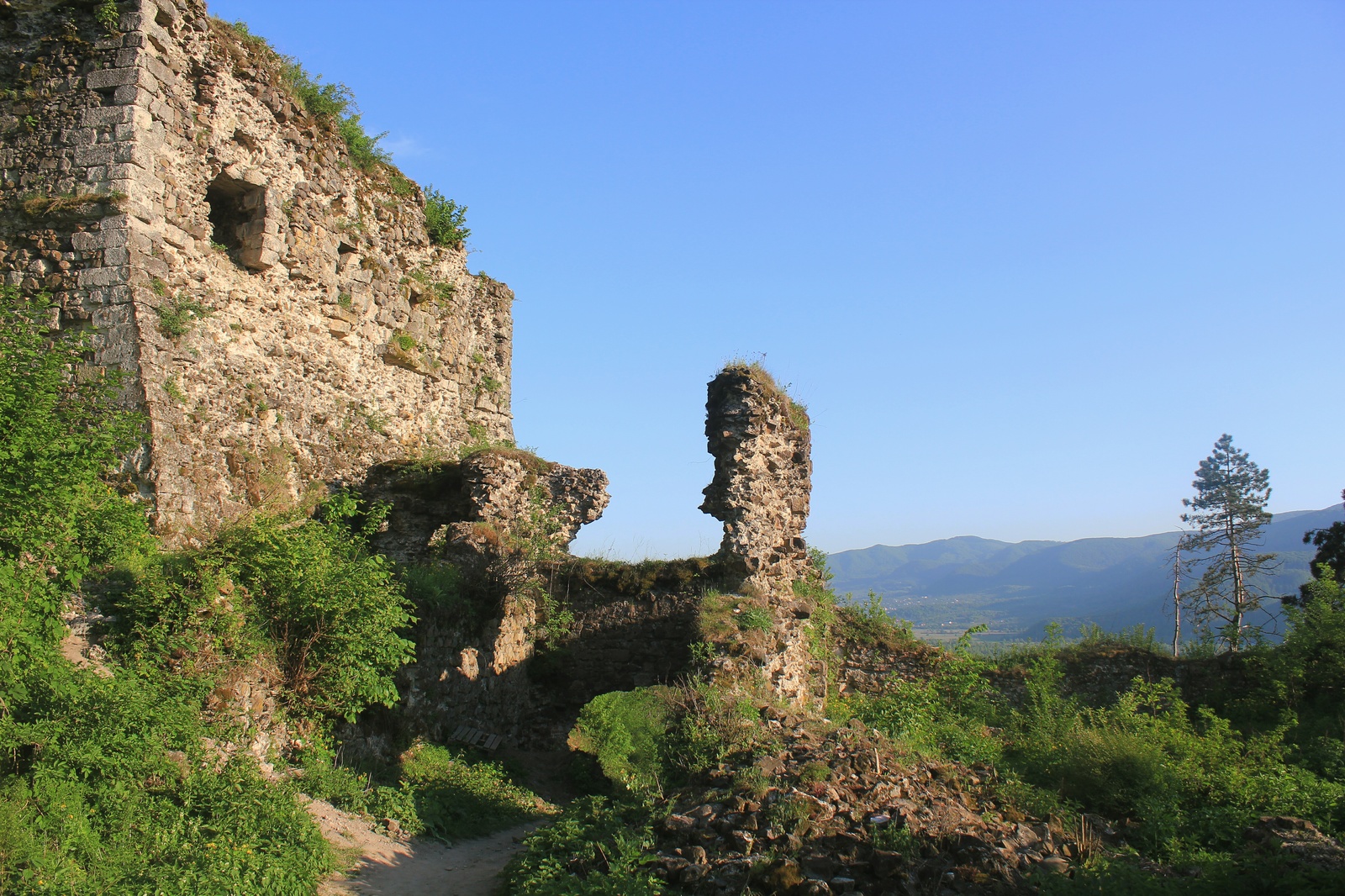 Khust castle - My, Lock, , Carpathians, Nature, Ruin