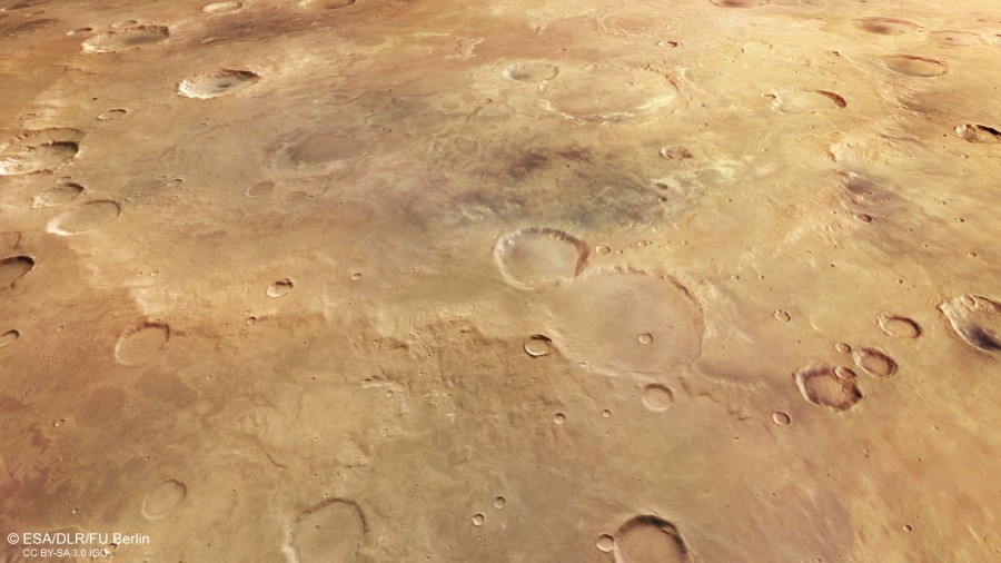 Greeley crater as seen by Mars Express - Mars Express, Space, Mars, Crater, , Longpost