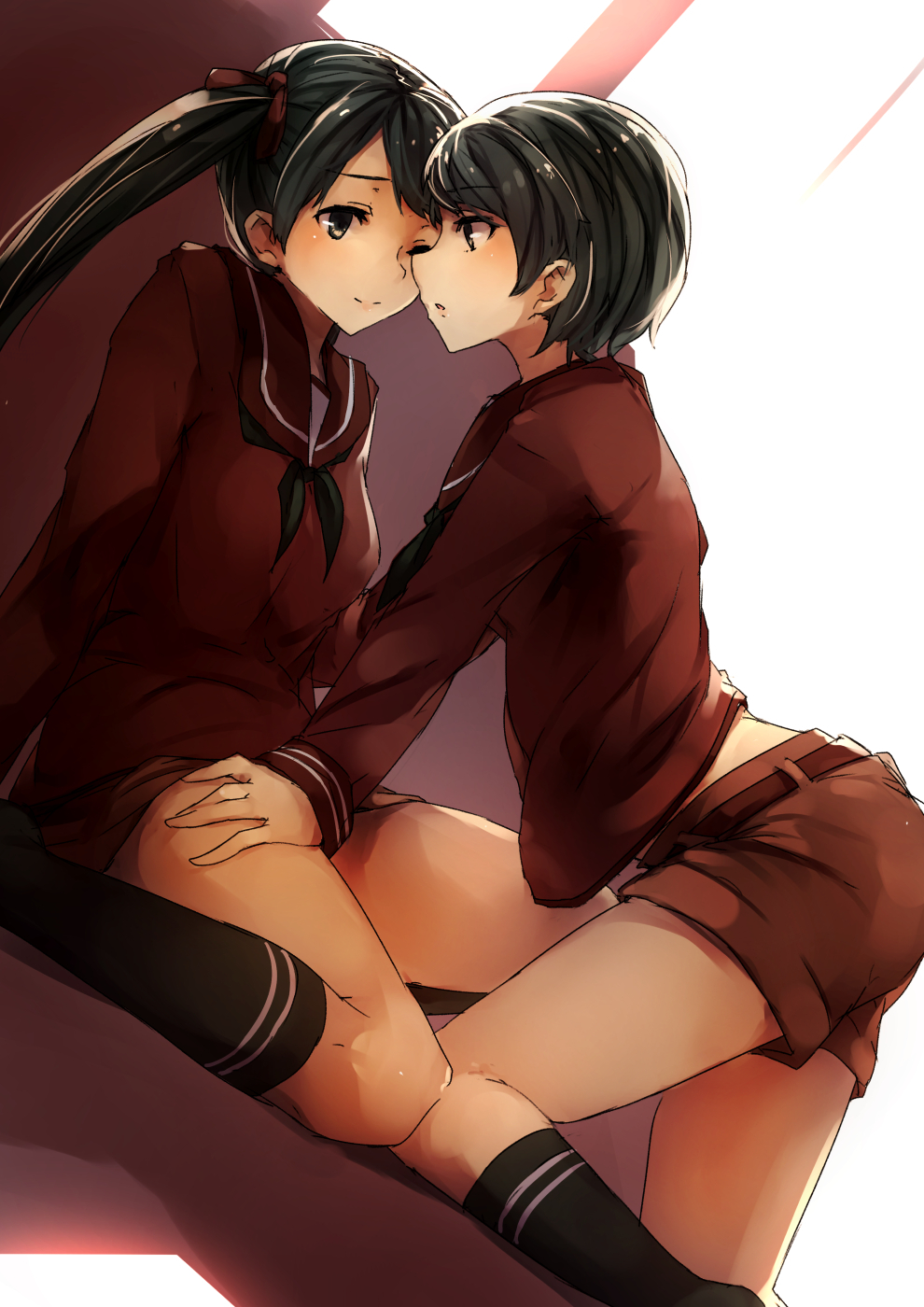 Genyaky - Genyaky, Anime art, Longpost, Yuri, Girls, A uniform, Form, The Dragon