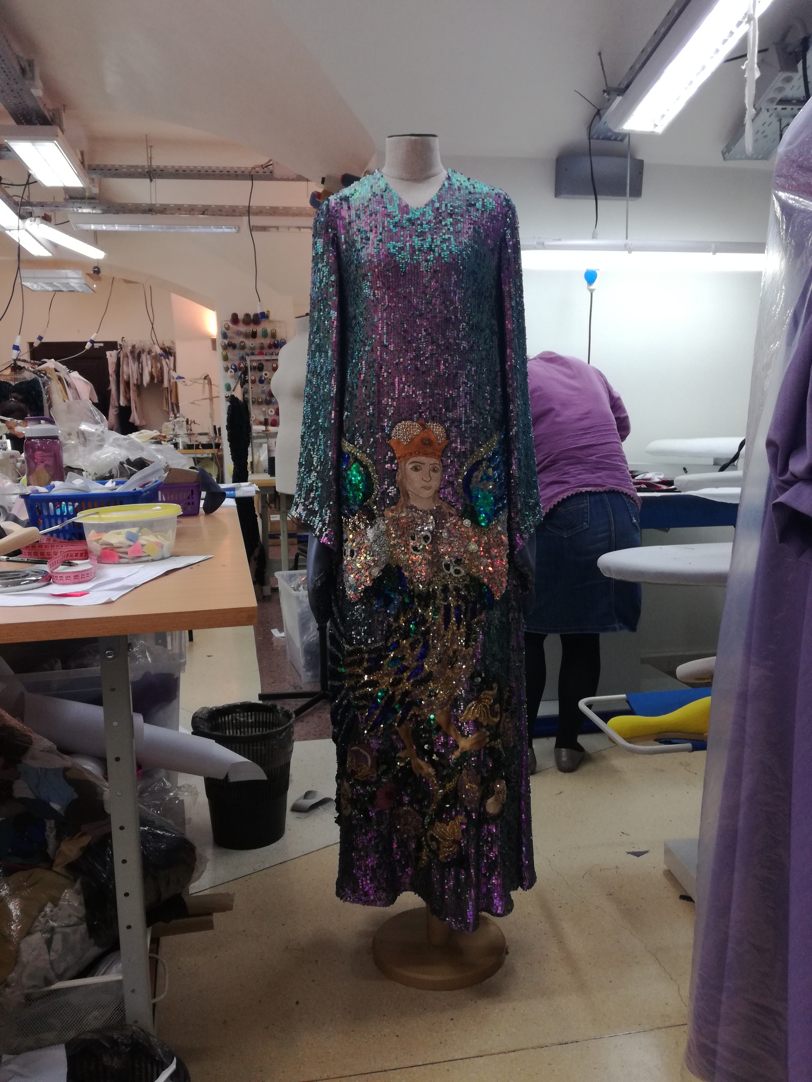 When the dress flies to the Emirates, but you don't. - My, The dress, Sequins, With your own hands, Needlework without process, Studio, Embroidery, Longpost