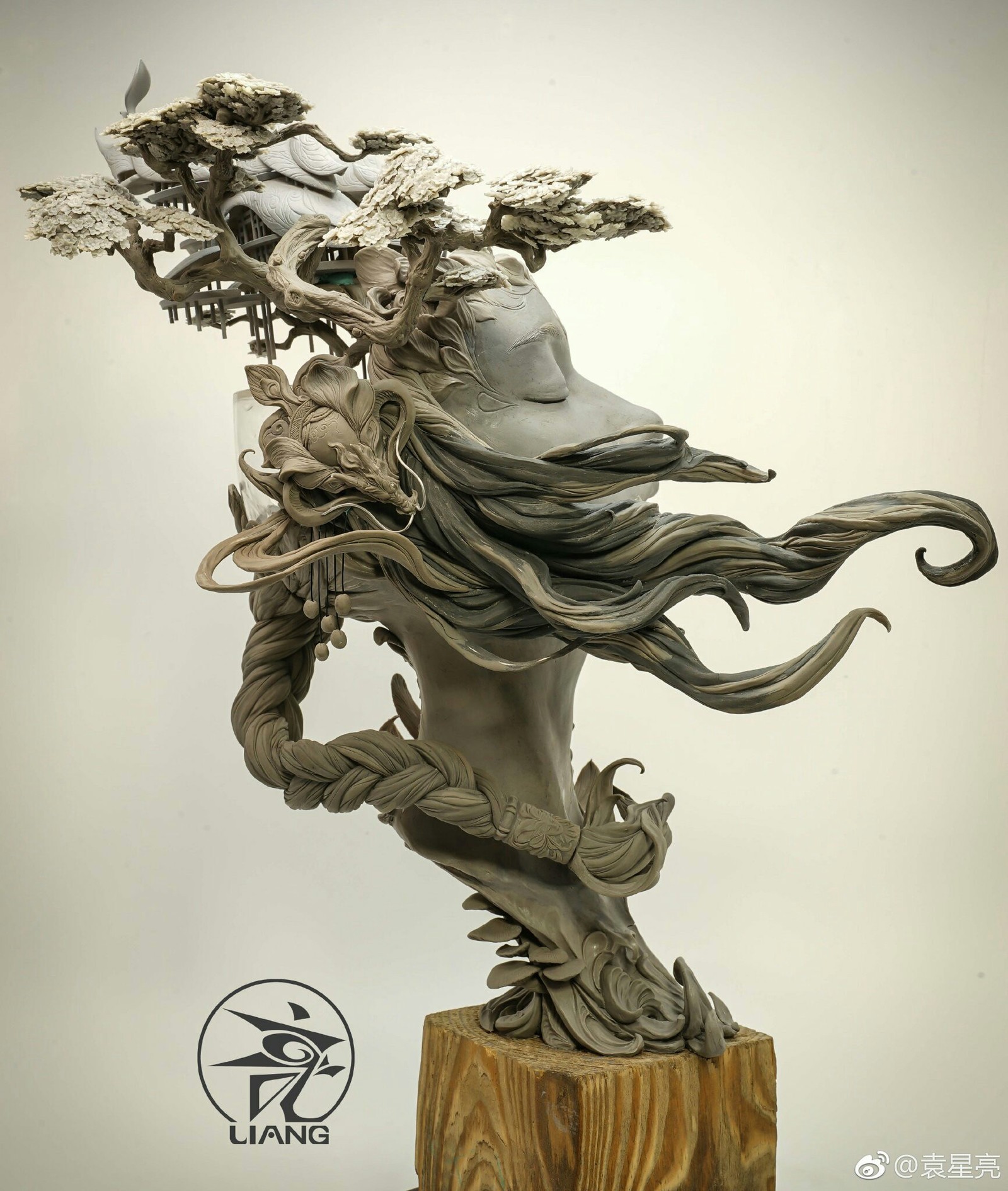 Chinese sculptor and his peach spring - Sculpture, Art, Poem, Asians, Longpost