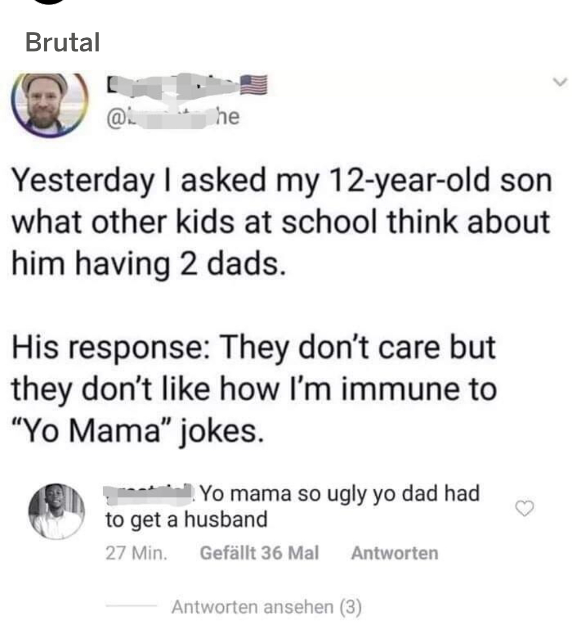 «Yo mama» jokes. - Picture with text, Twitter, Humor, Mum, LGBT