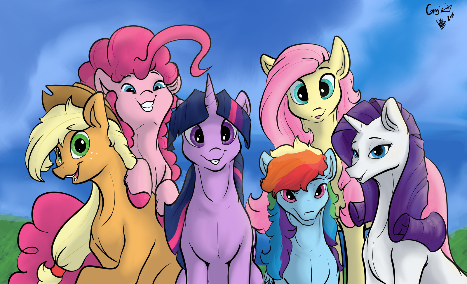 По ни - My Little Pony, Mane 6, Greyscaleart