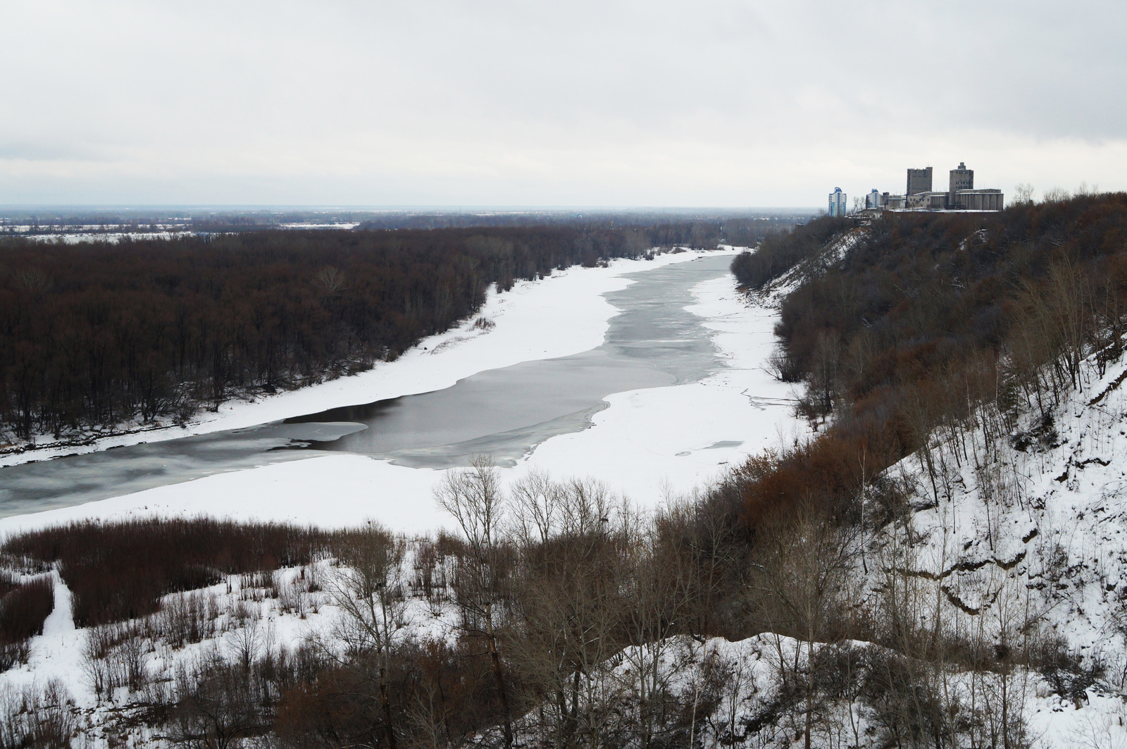 The onset of winter - My, The photo, Nature, Autumn, Winter, Ob, Siberia, Barnaul, Longpost