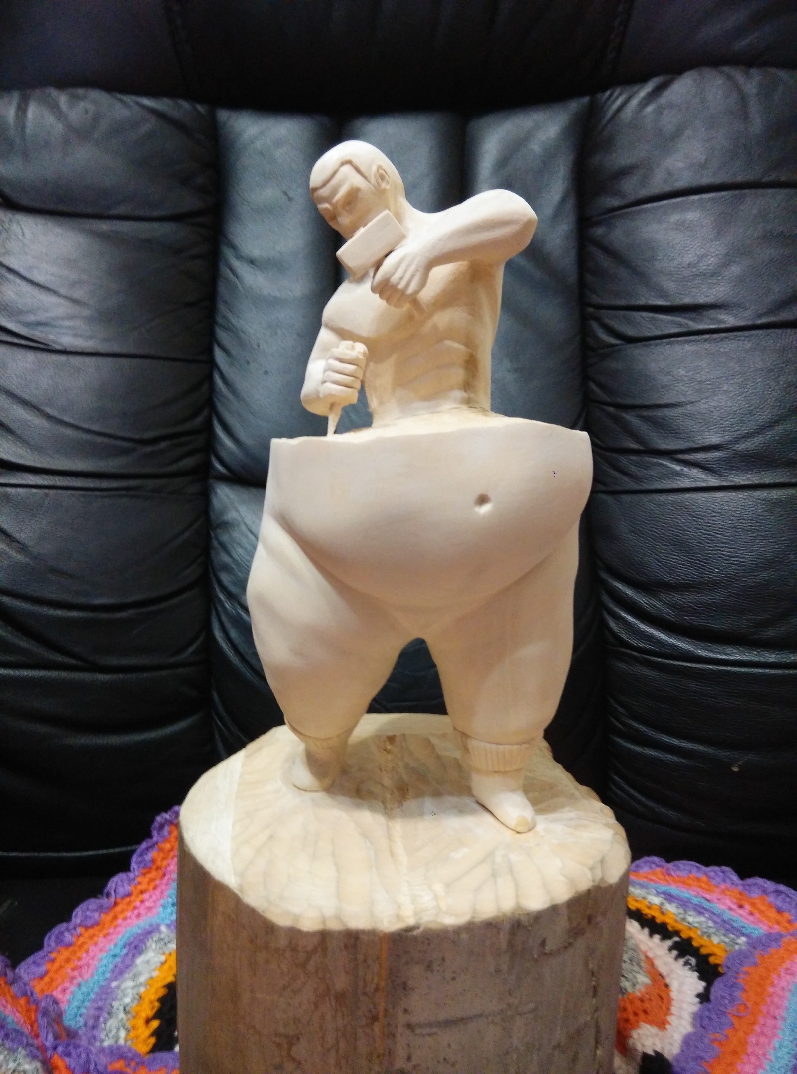 Athlete - My, Wood carving, Crafts, Thread, With your own hands, Needlework, Handmade, Longpost