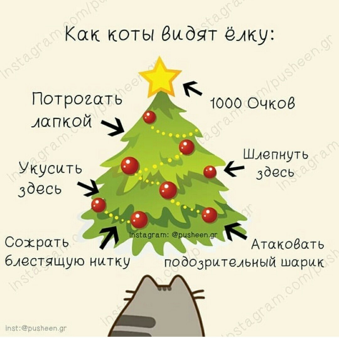 Новогодняя ёлка - Pusheen, Кот Пушин, Новогодняя елка, Новый Год