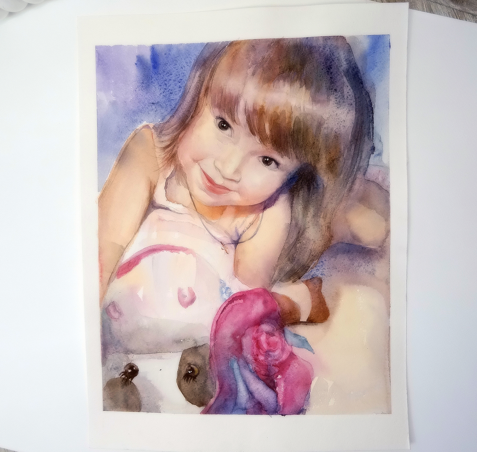 Portrait. Watercolor - My, Watercolor, Portrait by photo, Girl