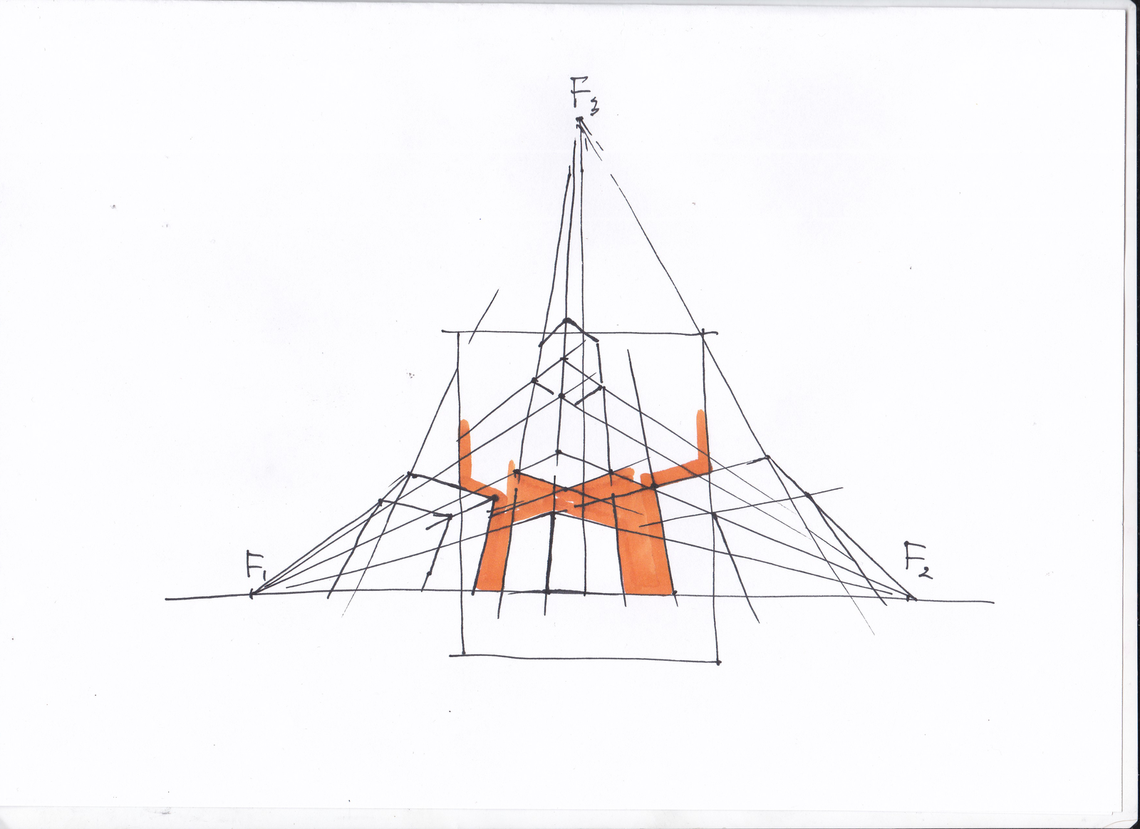 How to learn to draw? Perspective with three vanishing points. - My, Drawing lessons, Painting, Curved Line, Drawing, , Longpost, Video