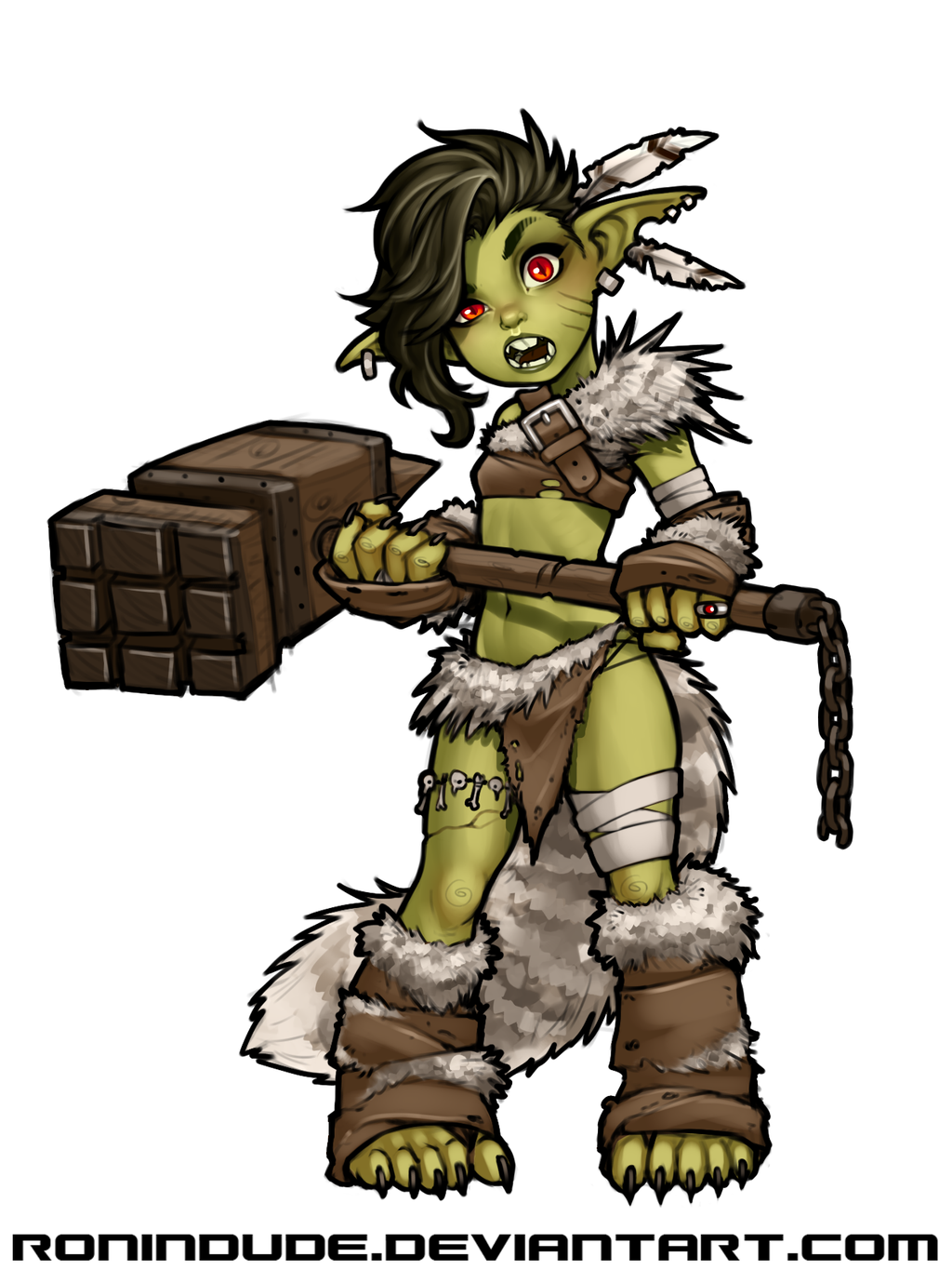 Goblin girl. - Girls, Art, Ronindude, Longpost, Goblins