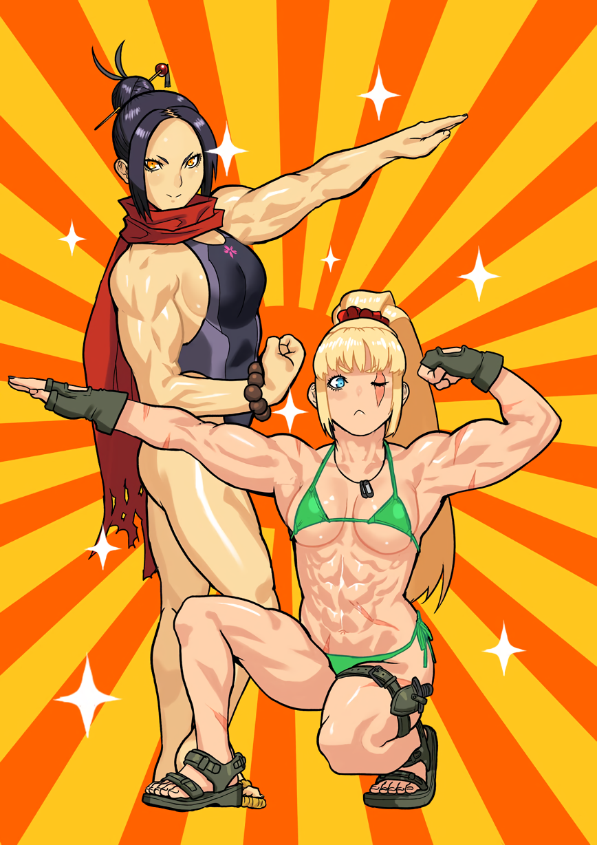 Yoshino and Dragunov - Cessa Lafaliqa, Art, Strong girl, Yoshino, Dragunov, Anime, Metal Slug, Metal slug attack