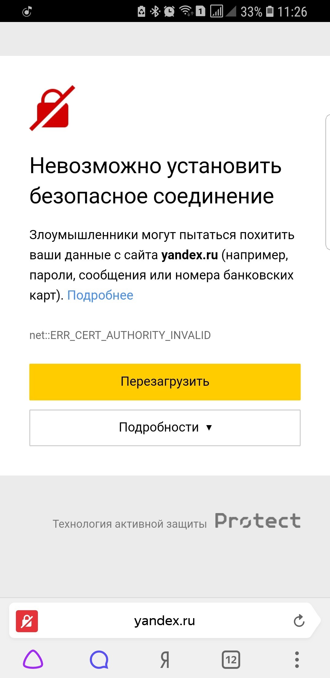 Protection. - My, Yandex browser, , Protection