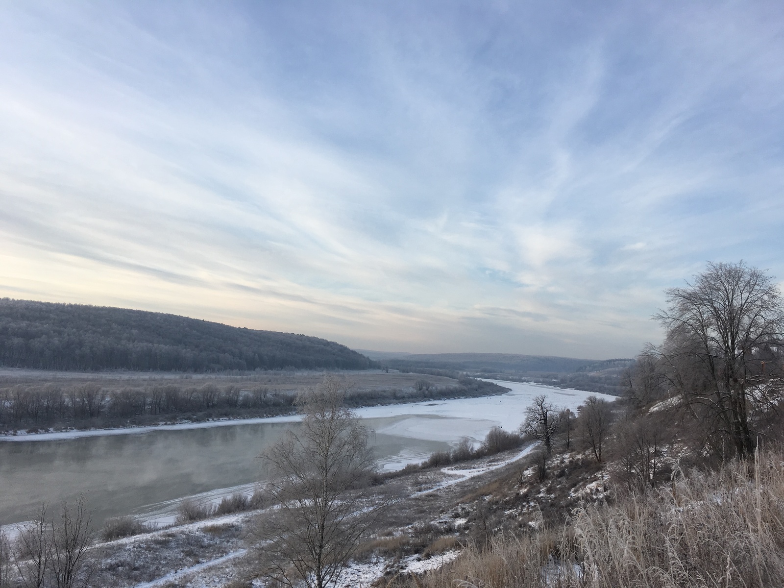 How is Oka? - My, Oka, Morning, Nature, Cold, Fishermen, The photo