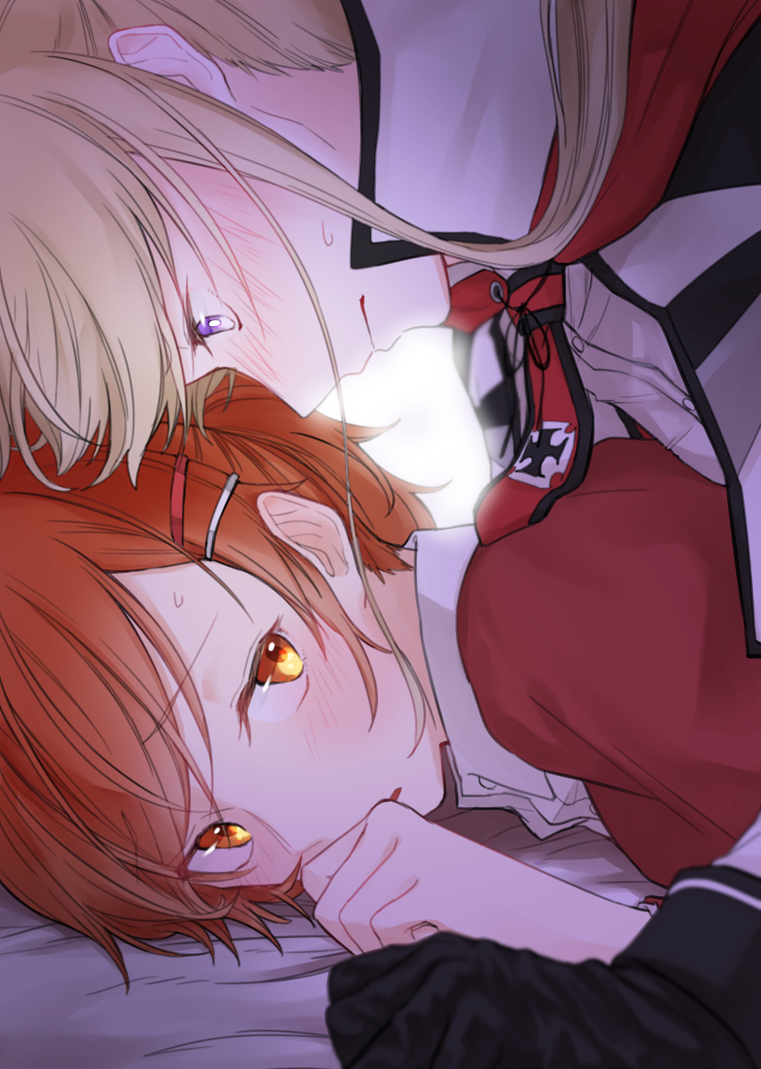 Graf and Aquila - Kantai collection, Graf Zeppelin, Aquila, Anime, Anime art, Yuri