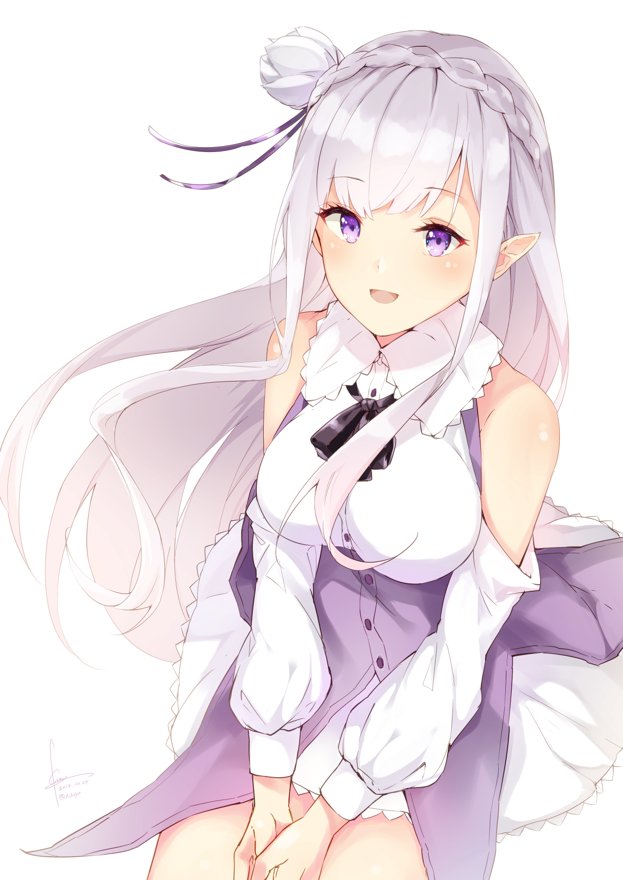 Emilia - Anime, Anime art, Re: Zero Kara, Emilia, Longpost