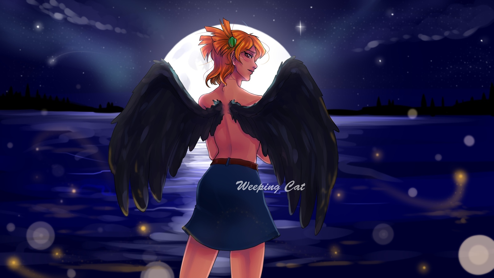 Fallen angel - Endless summer, Visual novel, Art, Alisa Dvachevskaya