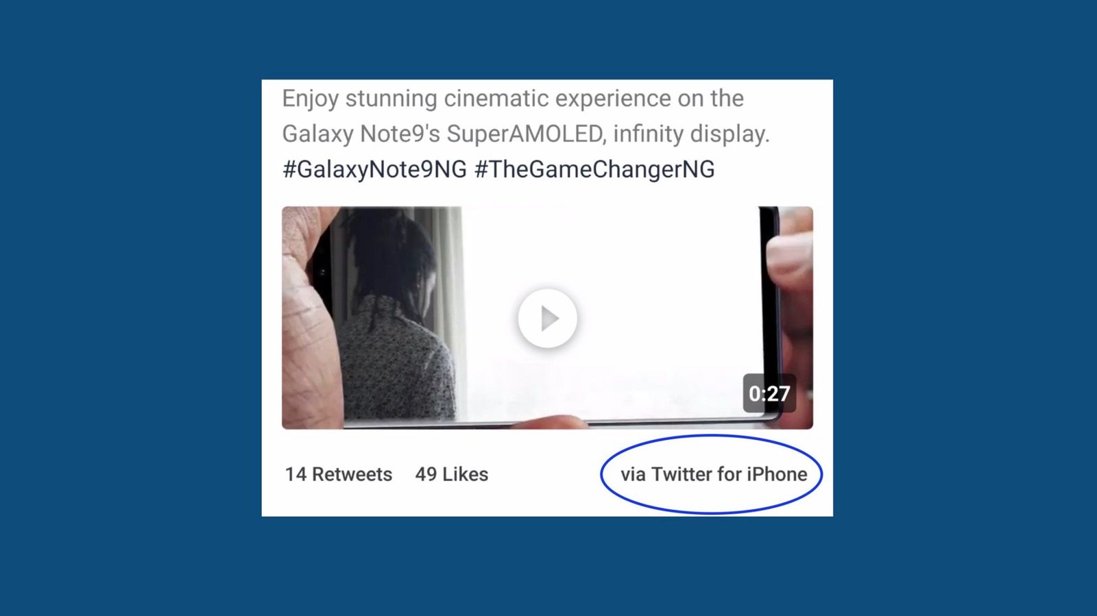 Samsung опубликовала рекламу Galaxy Note 9 в Twitter с iPhone - Samsung, Apple, Телефон, Twitter, Длиннопост