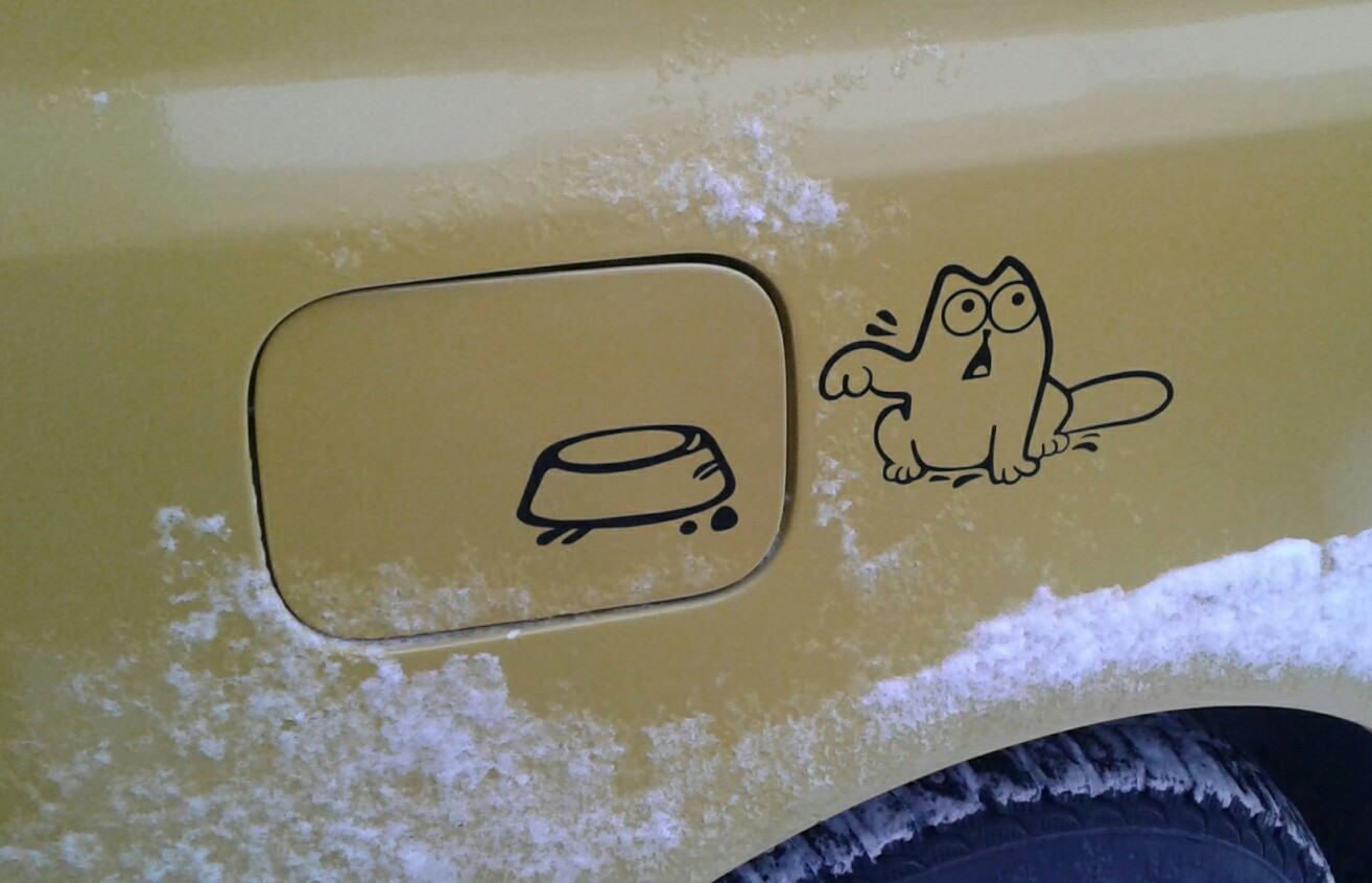 Cheerful print - My, Simon's cat, Gas tank, Auto