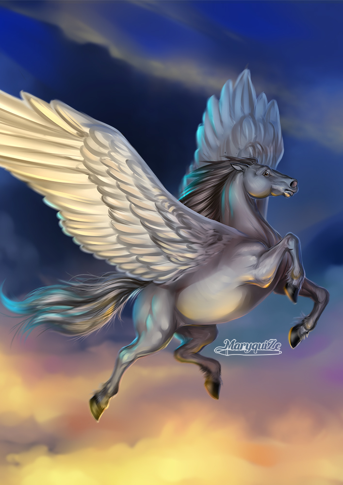 Fantastic horses of the magical world - My, Longpost, , Horses, Mythology, Harry Potter, 2D, Fan art, Digital drawing, Fantastic Beasts and Where to Find Them