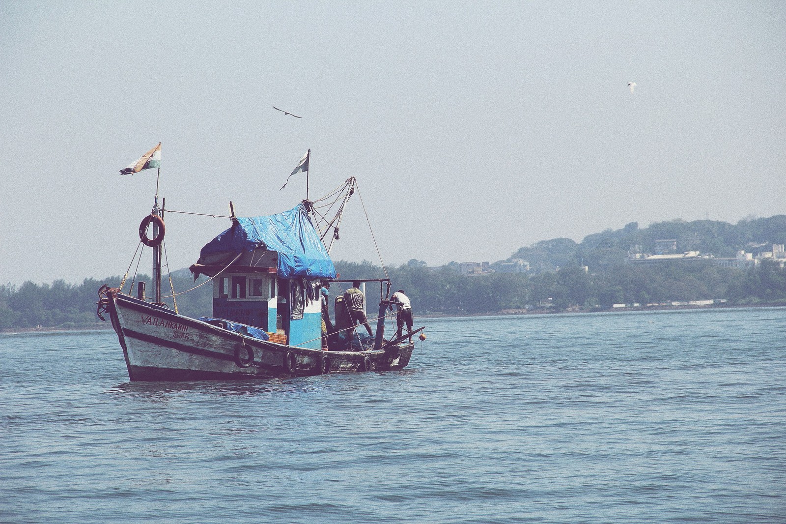 Arabian Sea - My, I want criticism, Beginning photographer, Sea, India, Vessel, Mood color blue, The photo