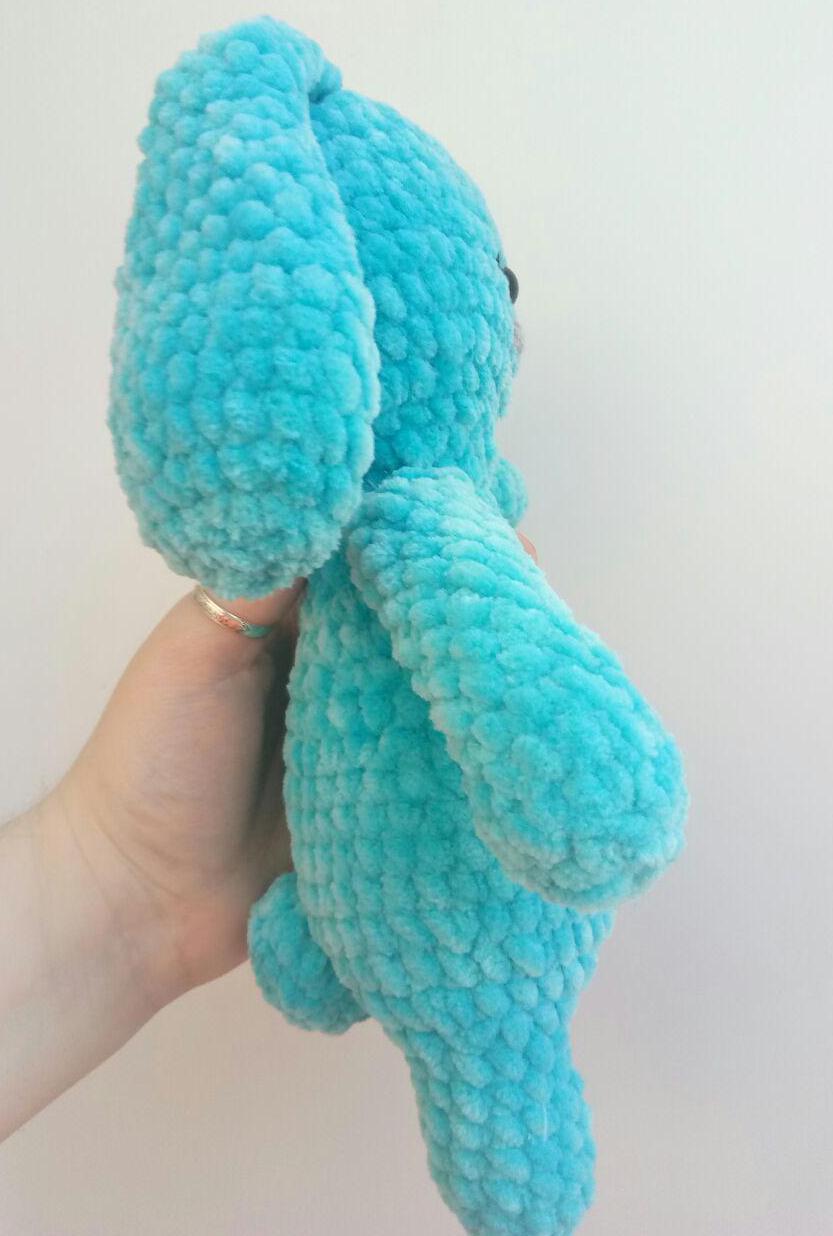 Plush Bunny - My, Crochet, Amigurumi, Needlework without process, Rukozhop, Knitted toys, Longpost