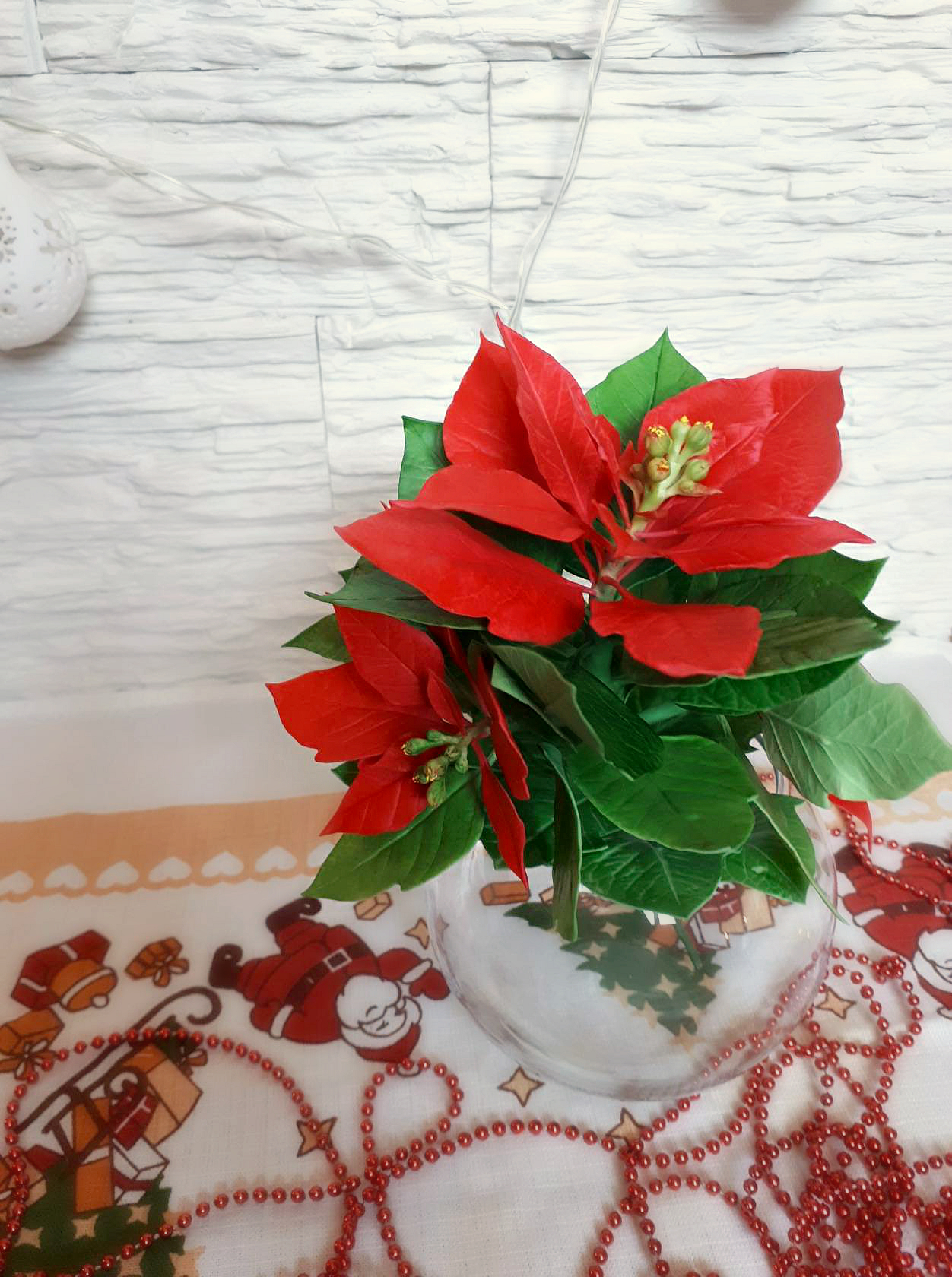 Polymer clay poinsettia. - My, Christmas star, Polymer clay, , Needlework without process, New Year, Handmade, Longpost