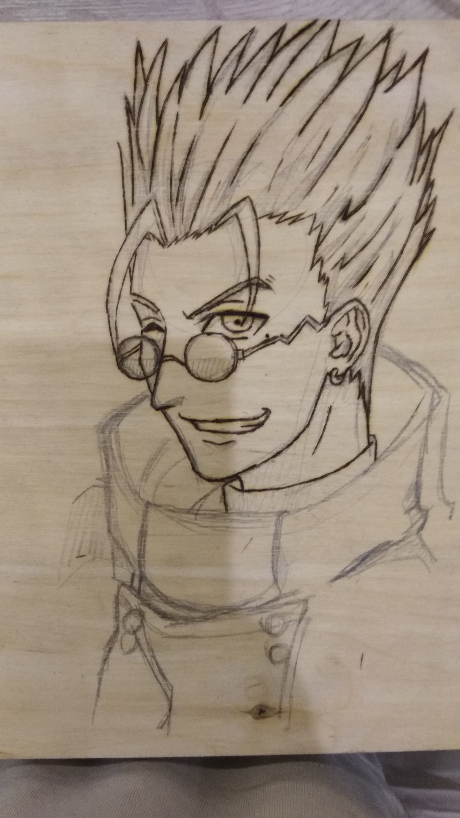 Friday's mine - My, Pyrography, Vash the Stampede, Anime, Longpost, Trigun