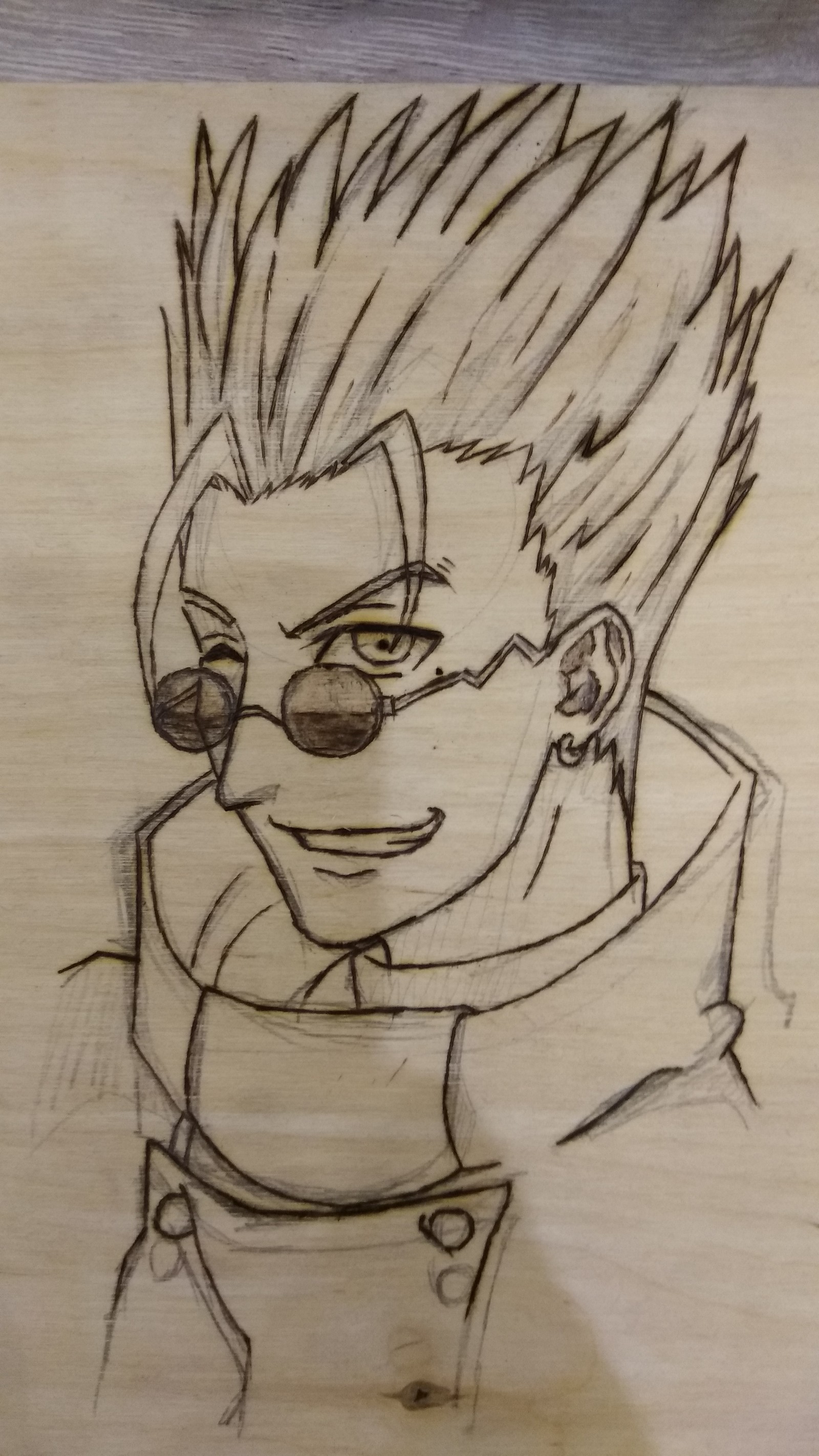 Friday's mine - My, Pyrography, Vash the Stampede, Anime, Longpost, Trigun