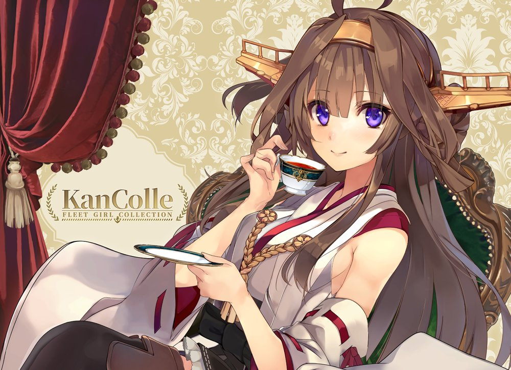 Tea Time - Kantai Collection, Kongou, Tea Time, Shirokitsune, Аниме, Anime Art, Чаепитие