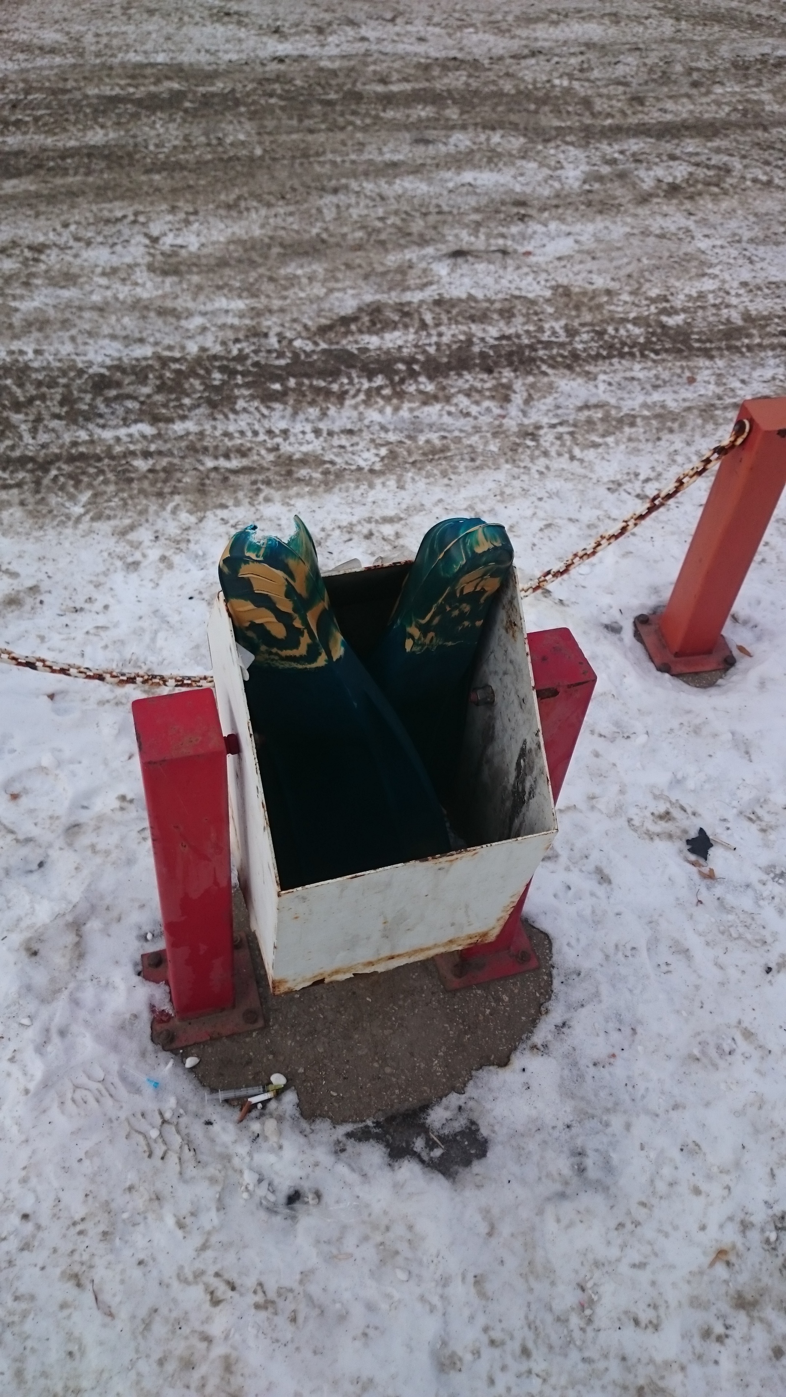 Closing of the swimming season - My, Flippers, Winter, Urn