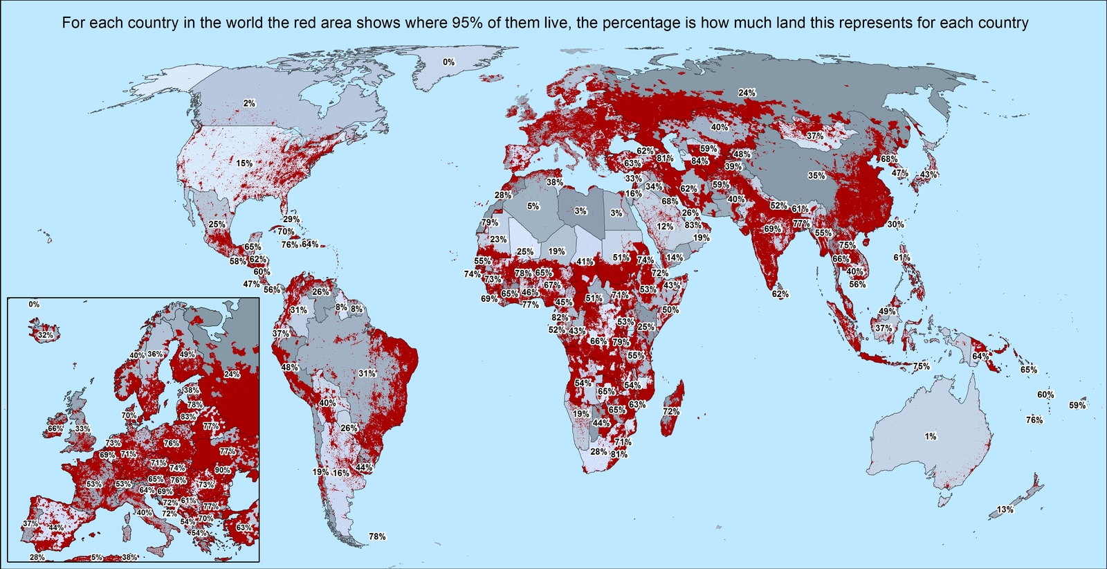 Population distribution within countries - Country, Population, Infographics