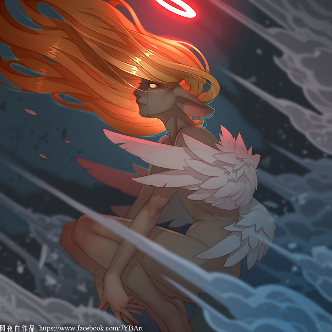 By Jyb Art - , Art, Drawing, Anime art, Longpost, Angel, Anime