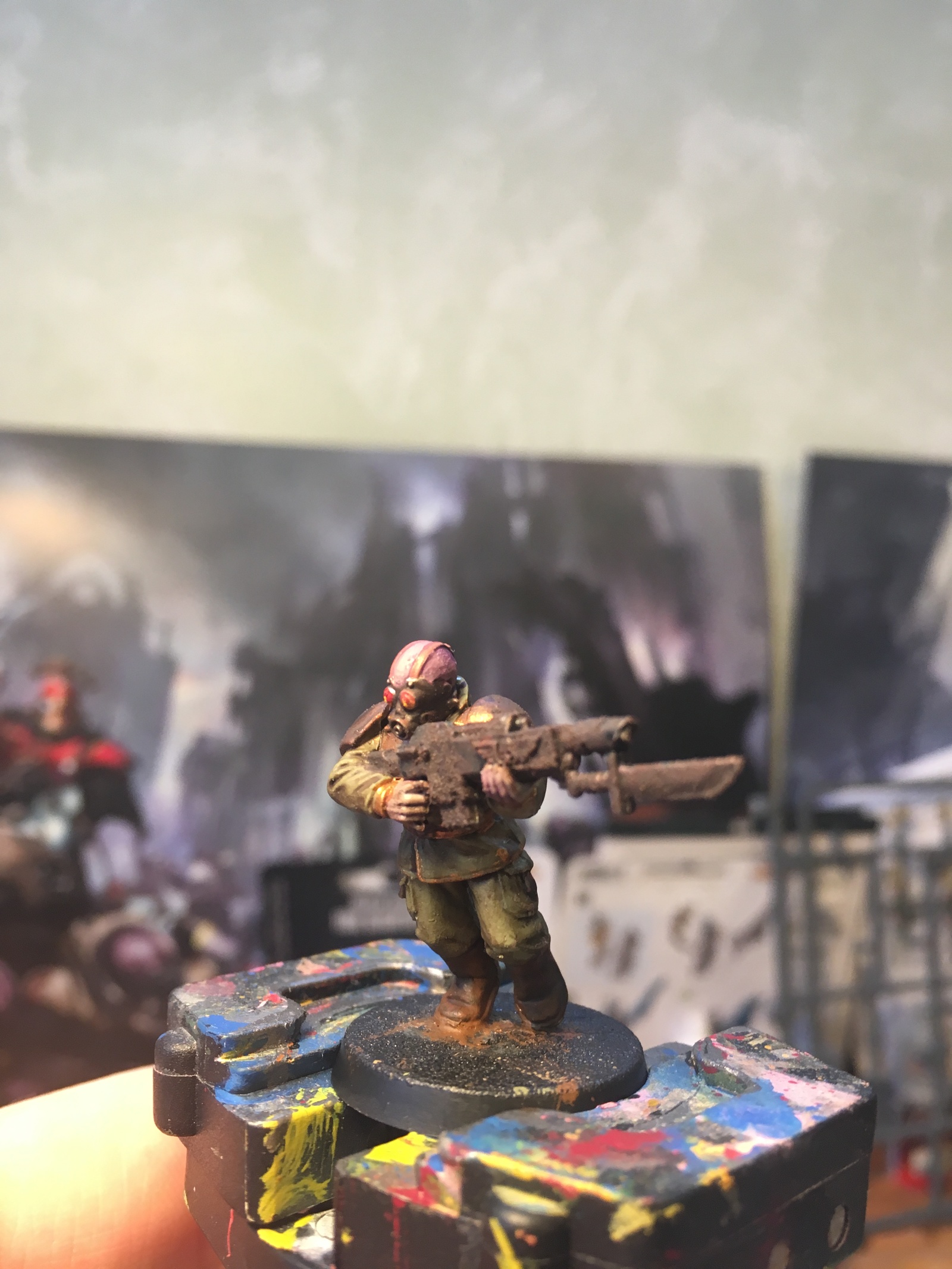 Traitor Guard Captain Dantin - My, Warhammer 40k, Wh miniatures, Painting miniatures, Kill Team, Death guard, Astra Militarum, Longpost