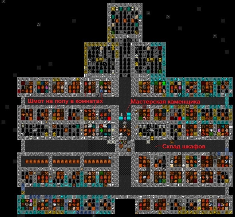 How I built pixel art in Dwarf Fortress. Part 7: Titan Invasion. - My, Computer games, Dwarf fortress, Leitstream, Mat, Longpost, Images