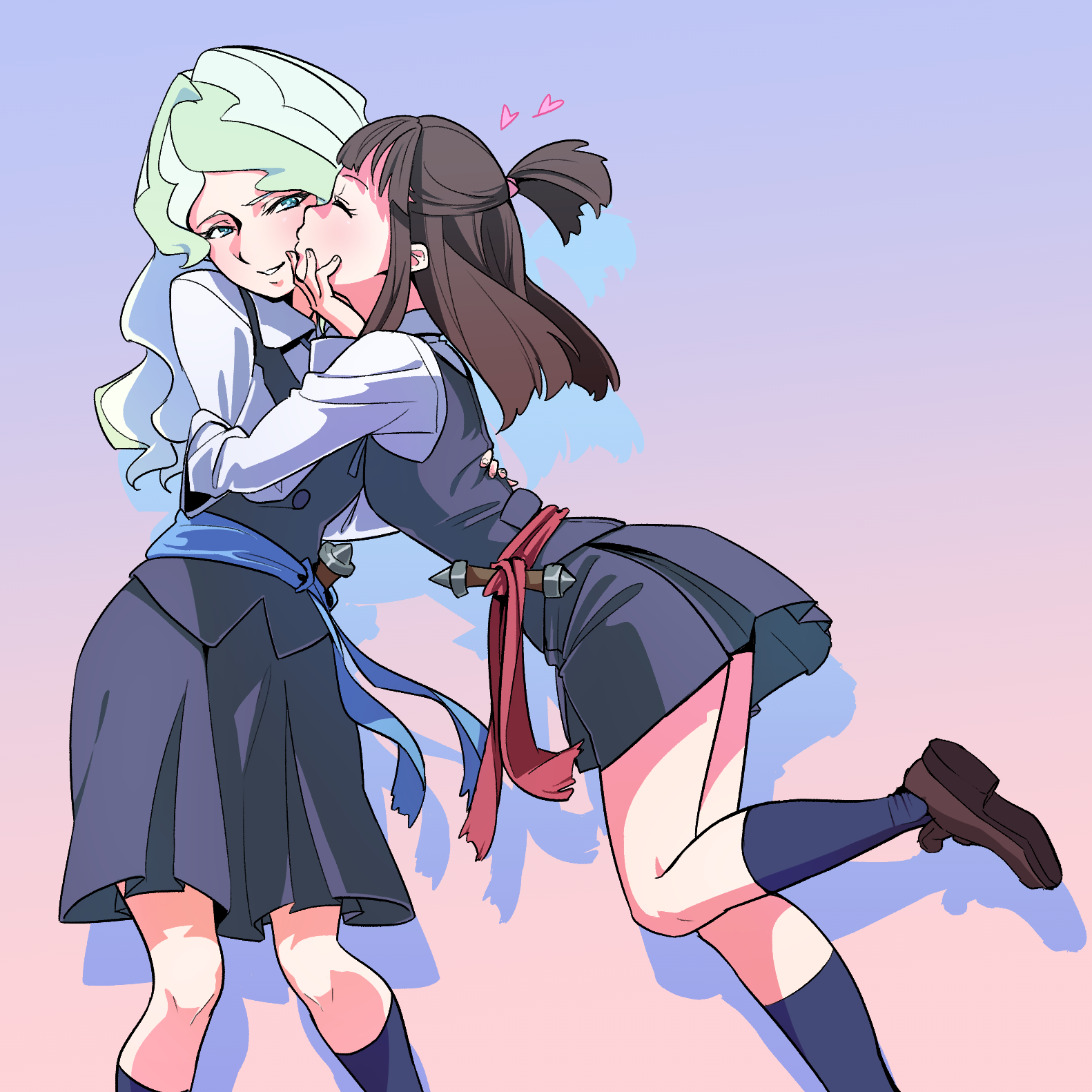 DiАkko - Little Witch Academia, Akko Kagari, Diana Cavendish, Anime Art, Аниме, Nukosann, Yuri