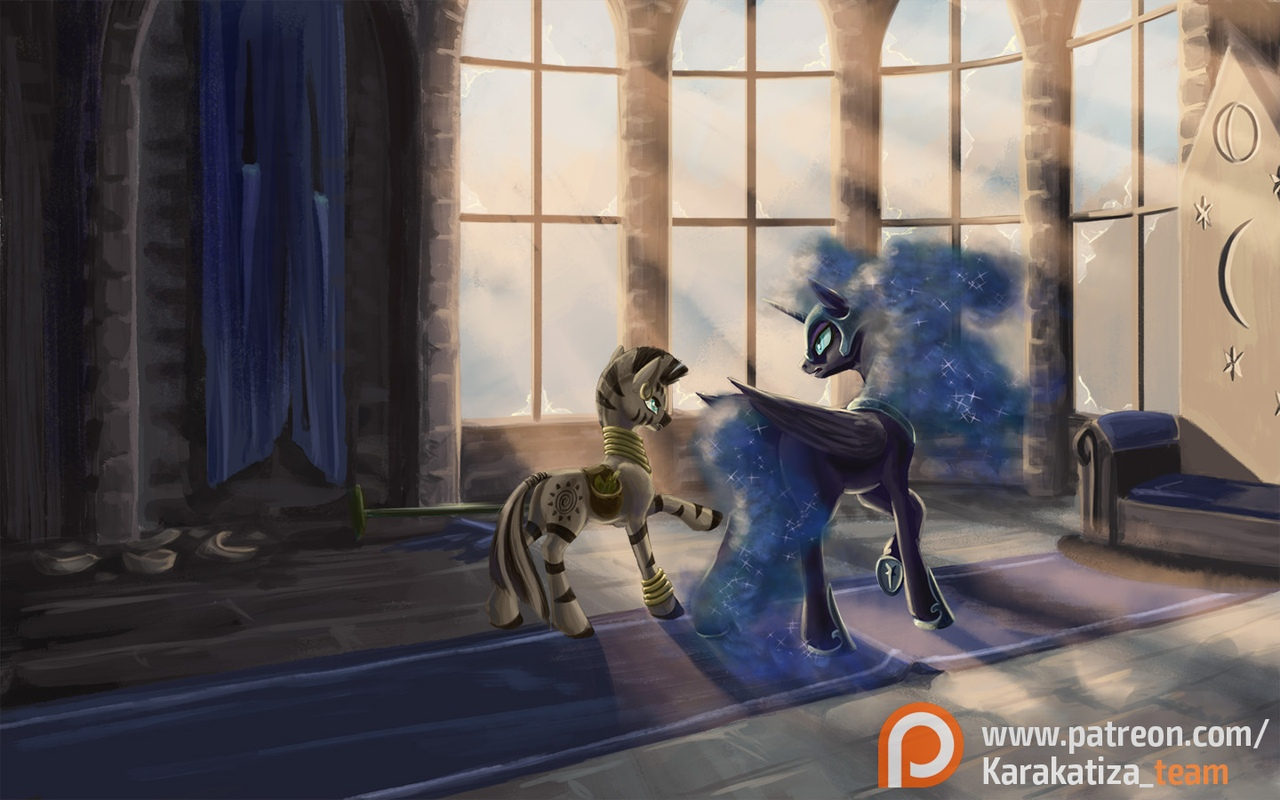 Conversation in the throne room - Kirillk, My little pony, Zecora, Nightmare moon, Nyx, Original character