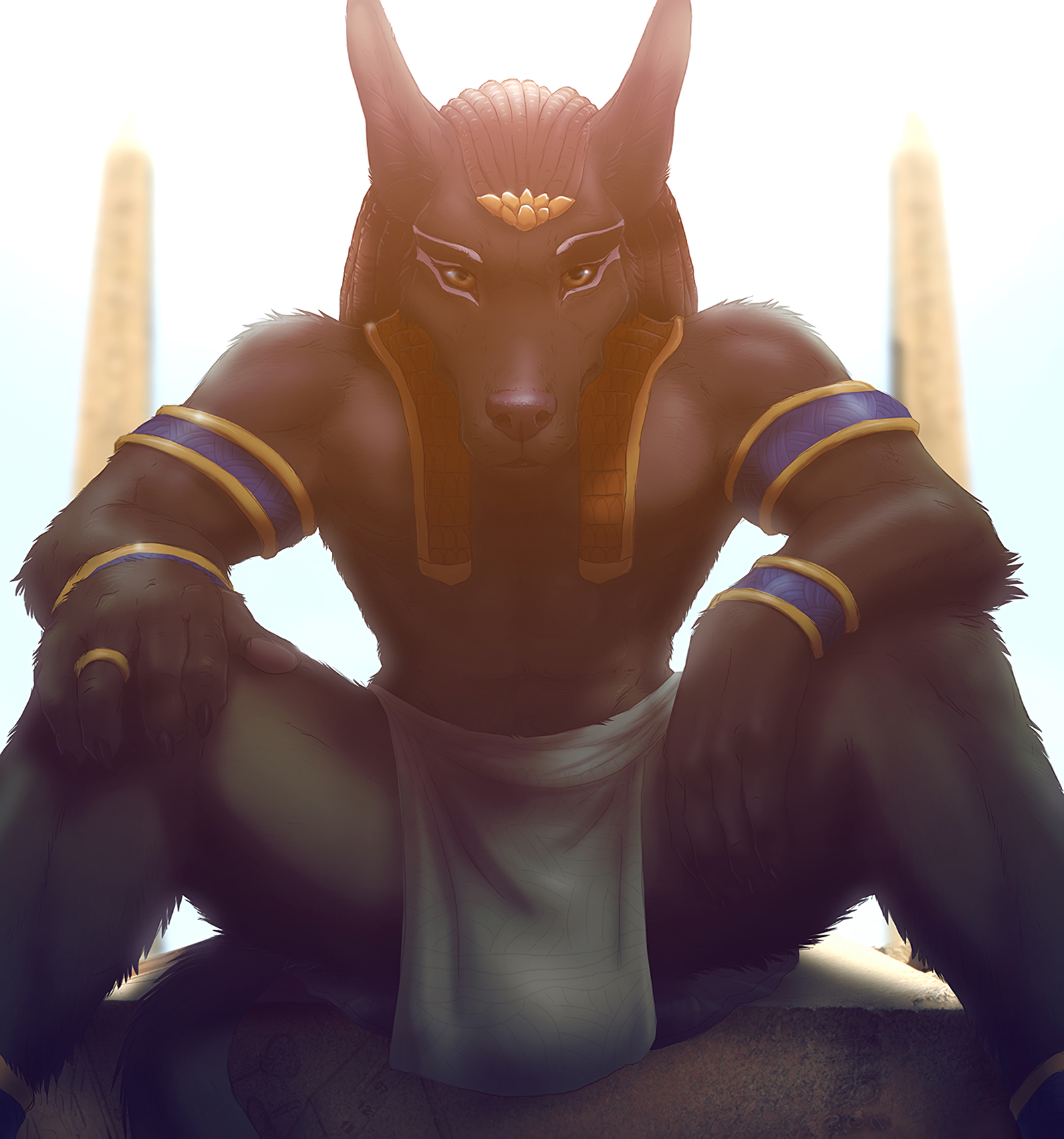 Anubis waits - Furry, Art, Anubis, Egyptian gods, Zen