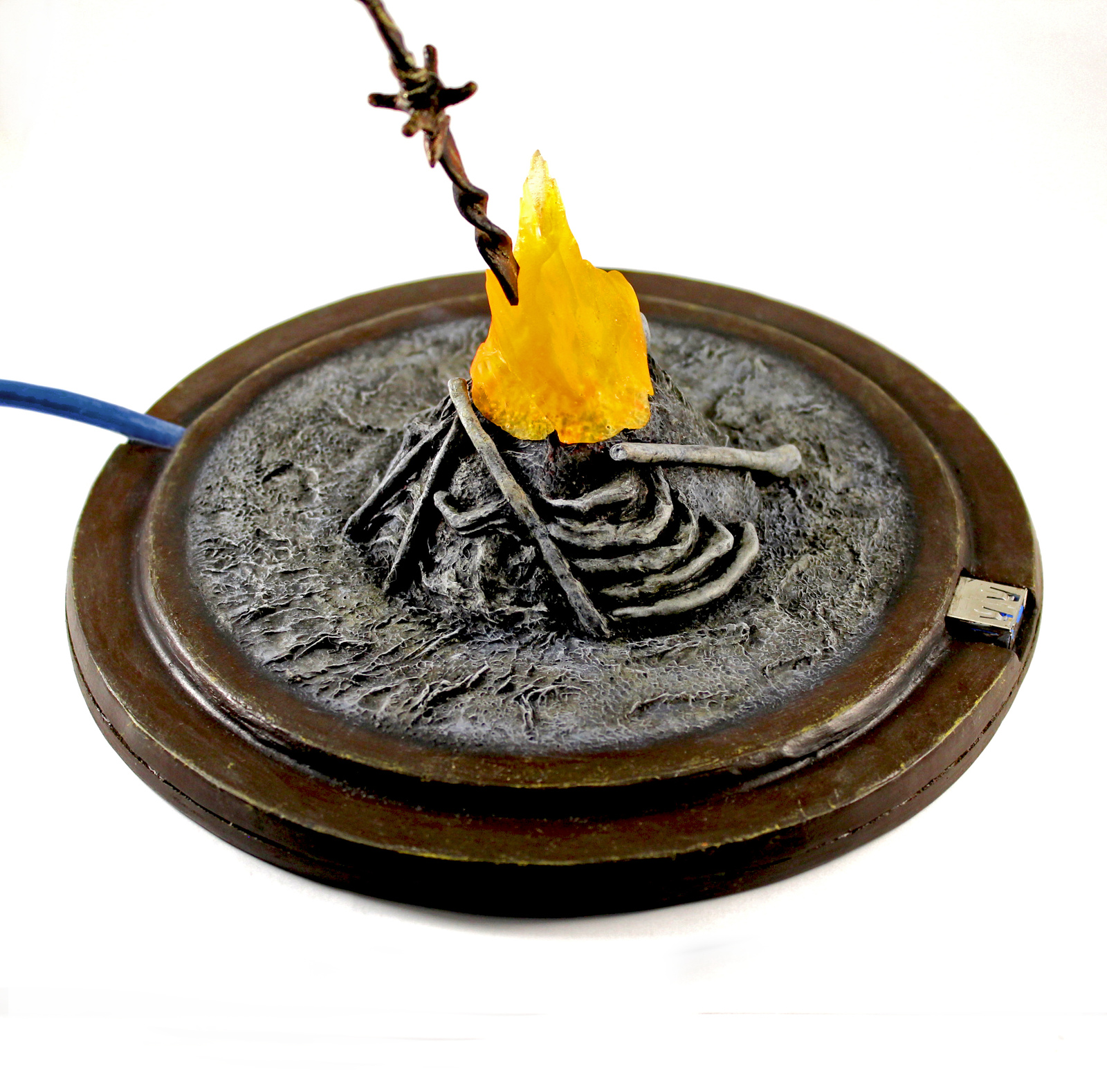 Mysterious USB Bonfire from Dark Souls - My, Handmade, Hobby, Craft, Needlework with process, Saint Petersburg, Dark souls, Longpost, I share