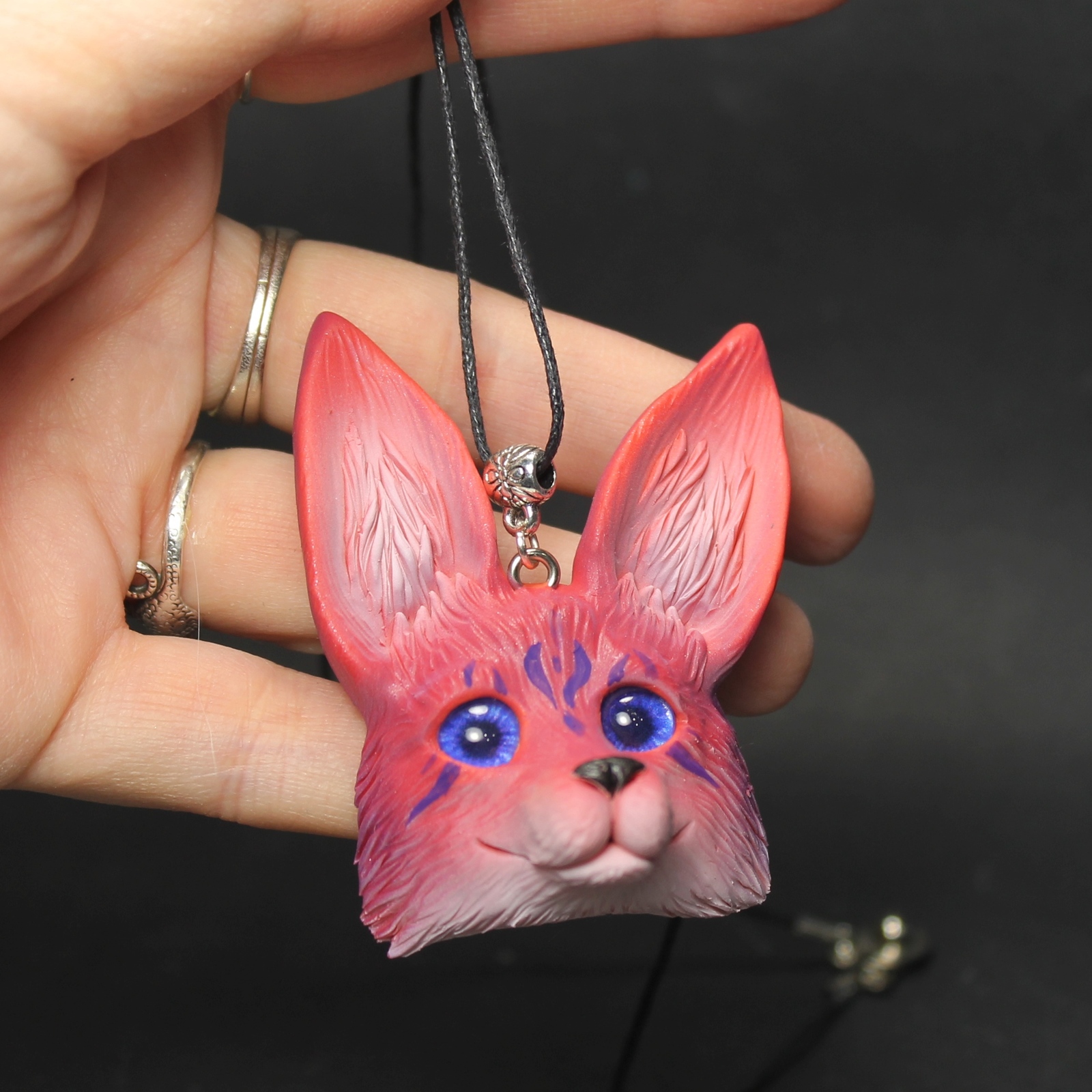 Another pendant - My, Needlework without process, Лепка, Polymer clay, Handmade, Fox, Handmade, Longpost