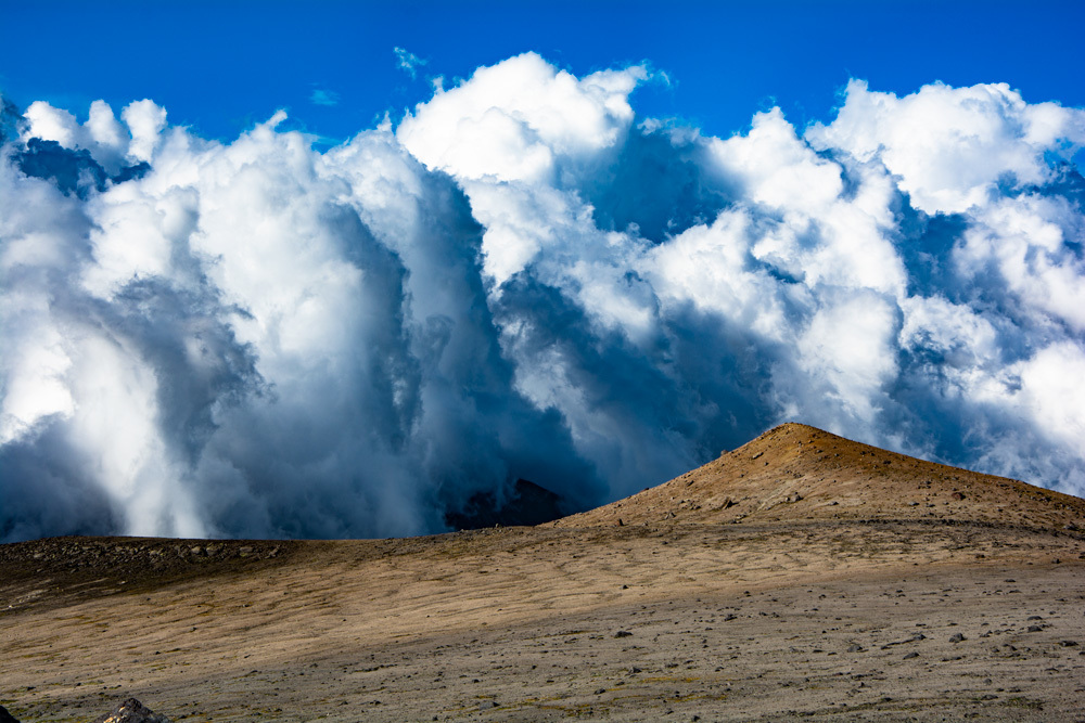 desert ocean - My, Elbrus, Moon glade, Mountaineering, The mountains, The photo, Nature, Sky, Clouds