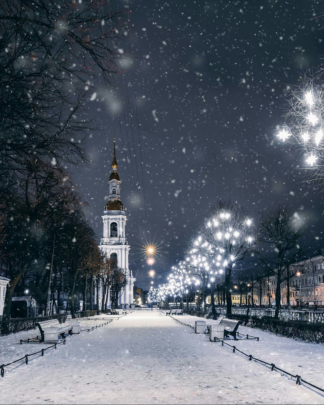 On the embankment of the Kryukov Canal, St. Petersburg - Saint Petersburg, The photo, Russia, beauty, Winter, Snow, Church, Religion, Longpost