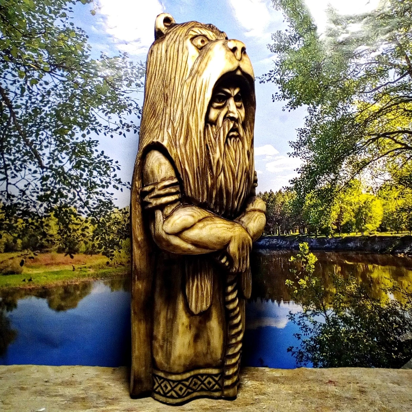 VELES, linden material, height 23 cm. - My, Wood carving, Slavic mythology, Veles, Longpost