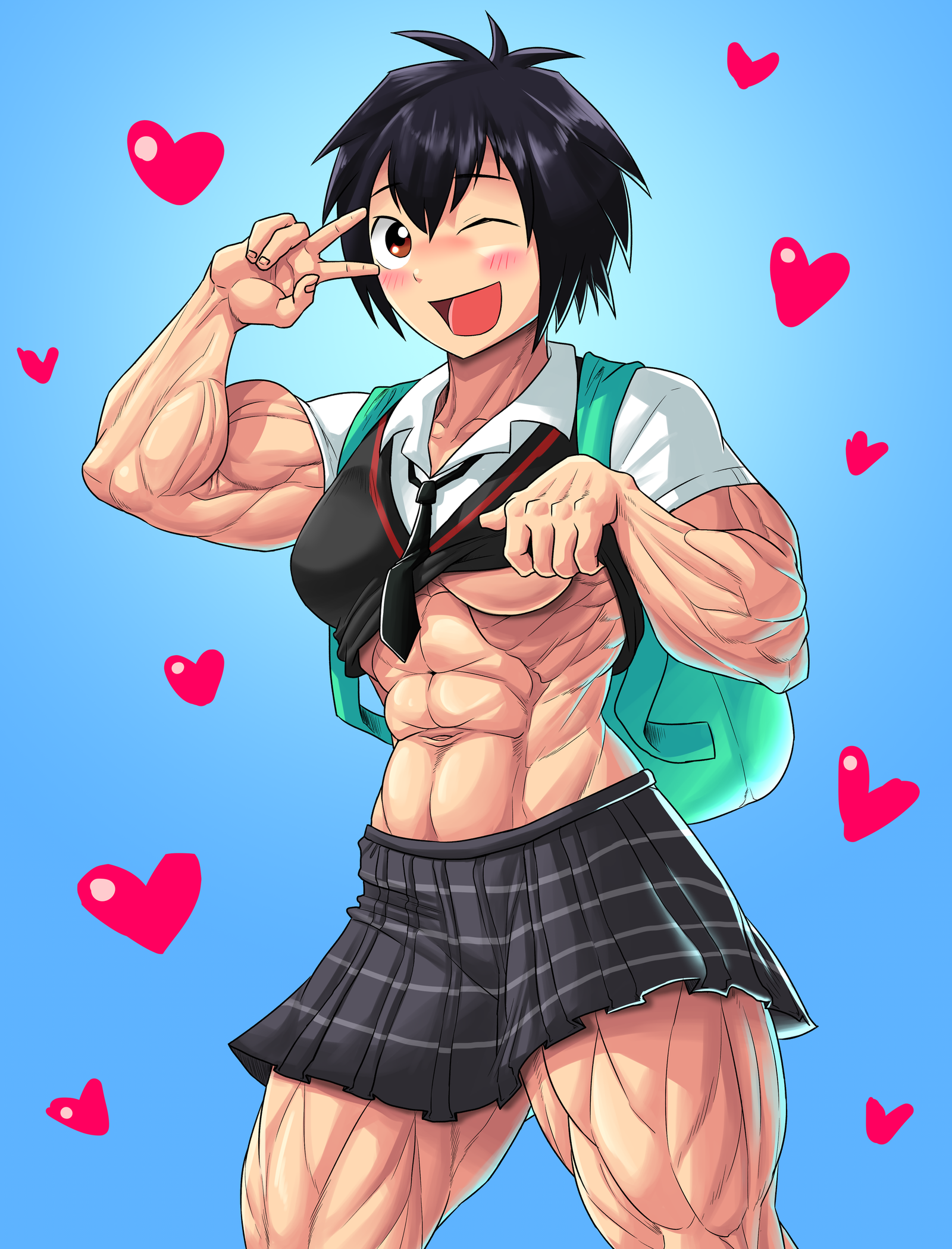 Peni Parker - NSFW, Toothbrushking, Крепкая девушка, Сну-Сну, Бодибилдеры, Аниме, Anime Art, Пени Паркер