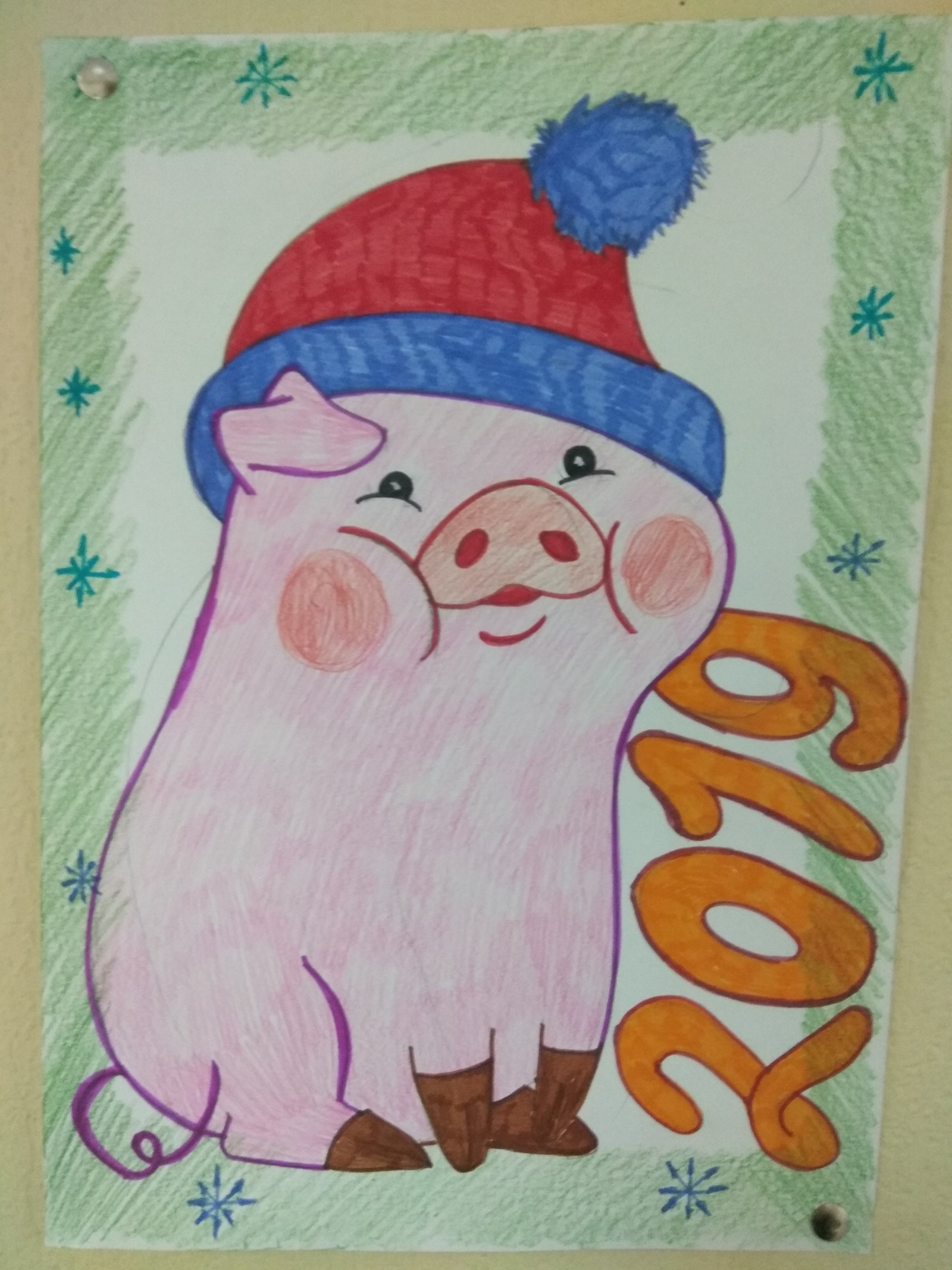 Waddles 2019 - New Year card, 2019, Drawing, Gravity falls, Puffy - Gravity Falls