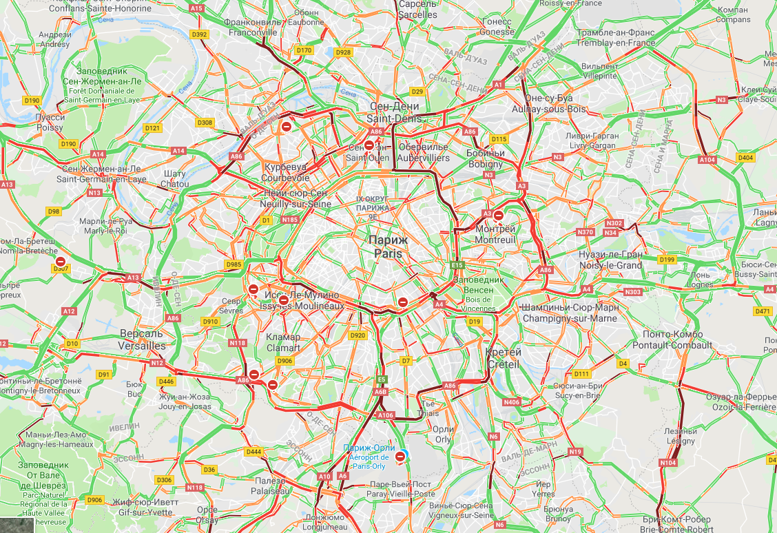 Traffic jams? No, have not heard - Paris, Traffic jams, Strike