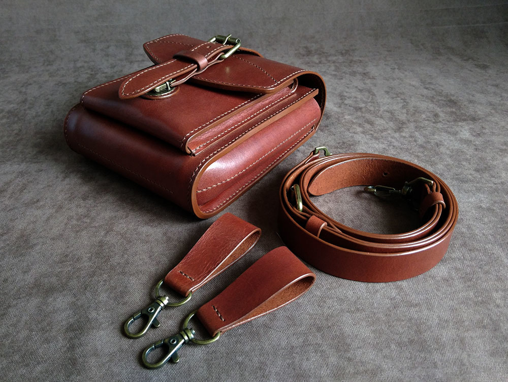 Accept. My leather work. - My, Handmade, Handmade, Сумка, Leather products, Longpost