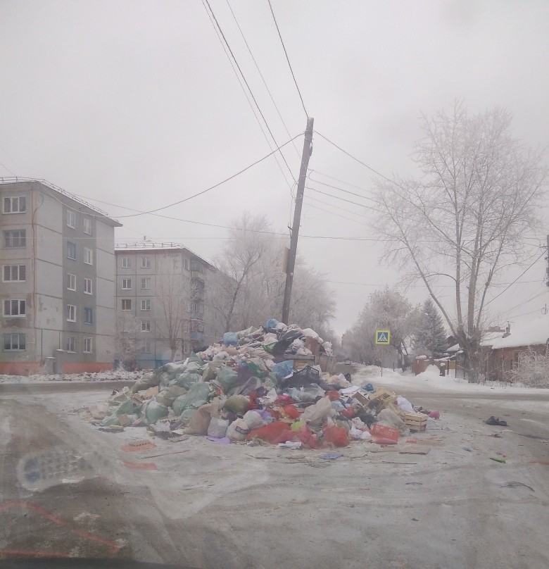 Severe Omsk garbage - My, Omsk, Pillar, Garbage, Disgusting