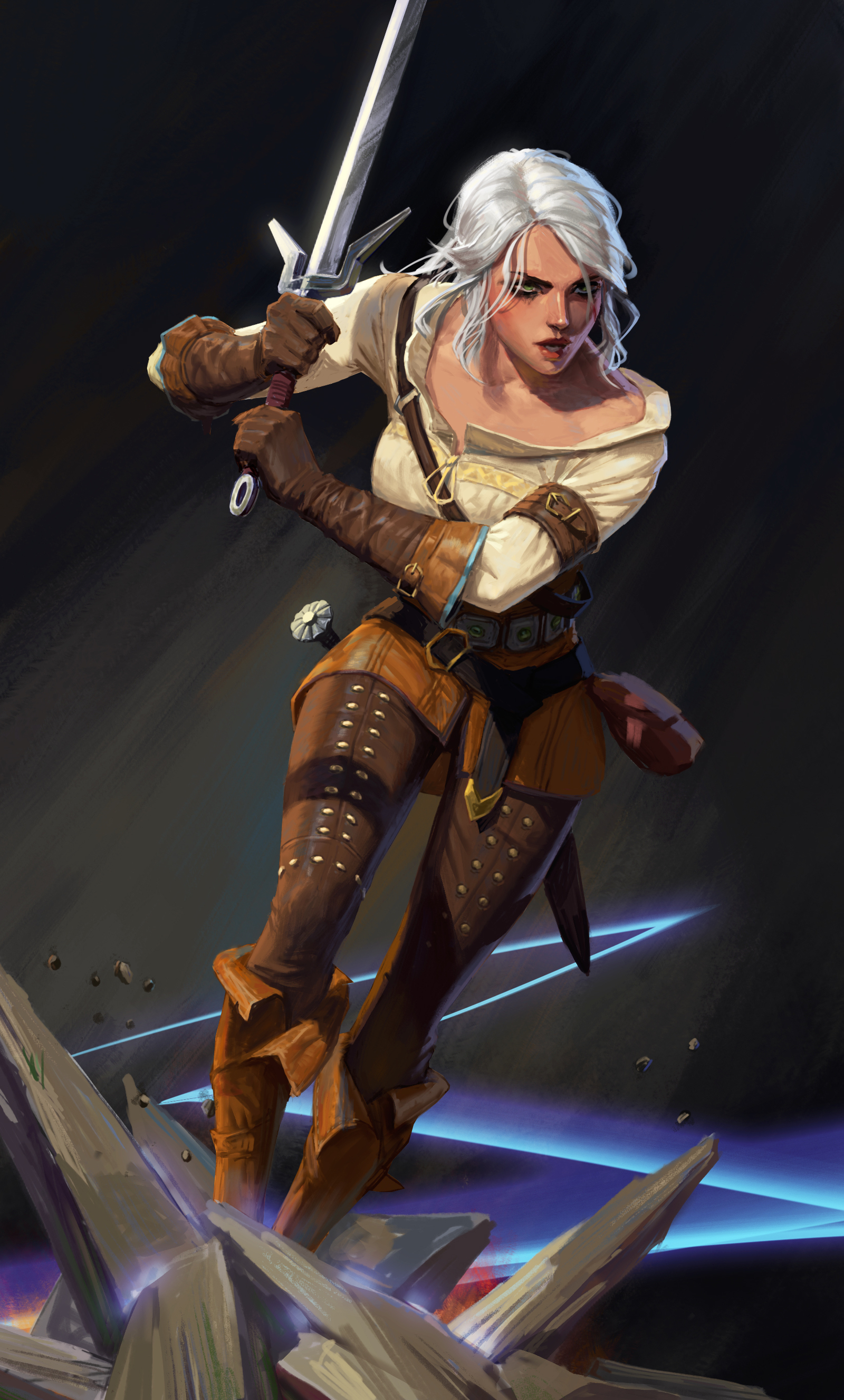 Martin - Ciri, Witcher, The Witcher 3: Wild Hunt, Art, Drawing, Nikita Volobuev