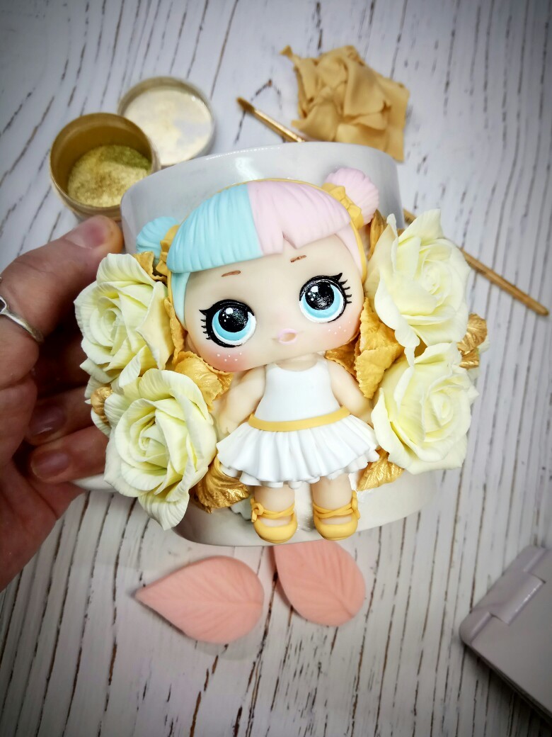 Dolls on mugs)) - My, Needlework with process, Polymer clay, Mug with decor, Лепка, Lol doll, Video, Longpost