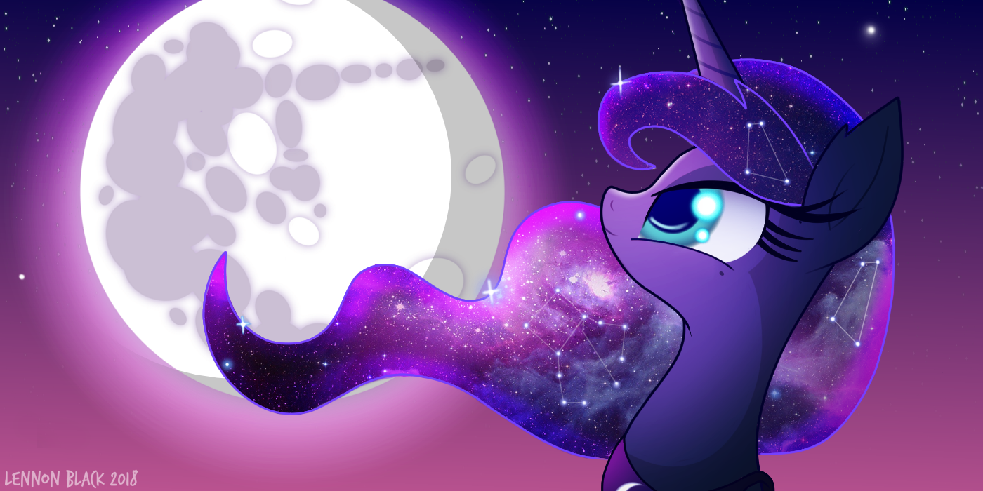 moon - My little pony, PonyArt, Princess luna, Lennonblack